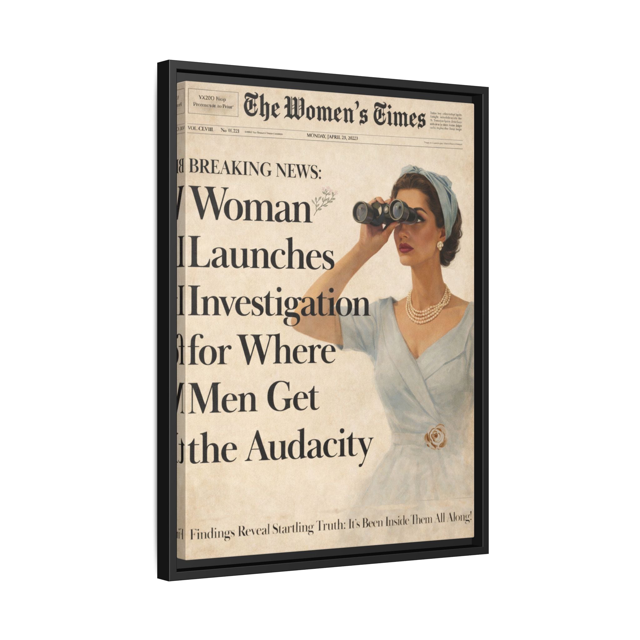Vintage Funny Women's Retro Art Matte Canvas Framed — Retro Inspirational Wall Art