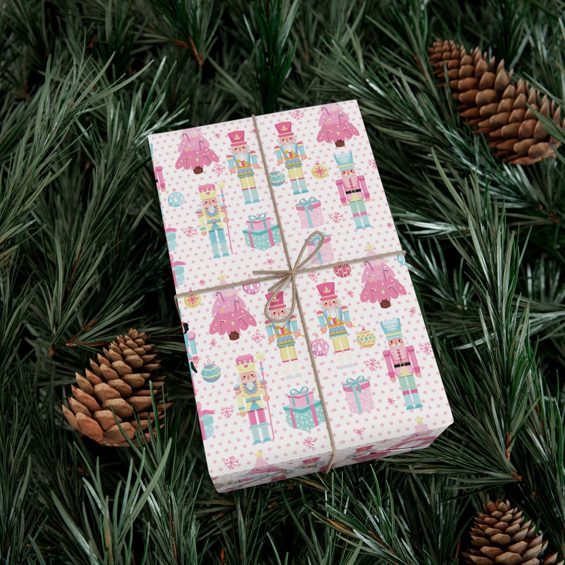 Pink Christmas Nutcrackers Wrapping Paper | Vibrant Seasonal Blooms | Perfect for Thanksgiving, Birthdays, Special Occasions | Premium Quality Gifts Moms - MRSBYVALLE