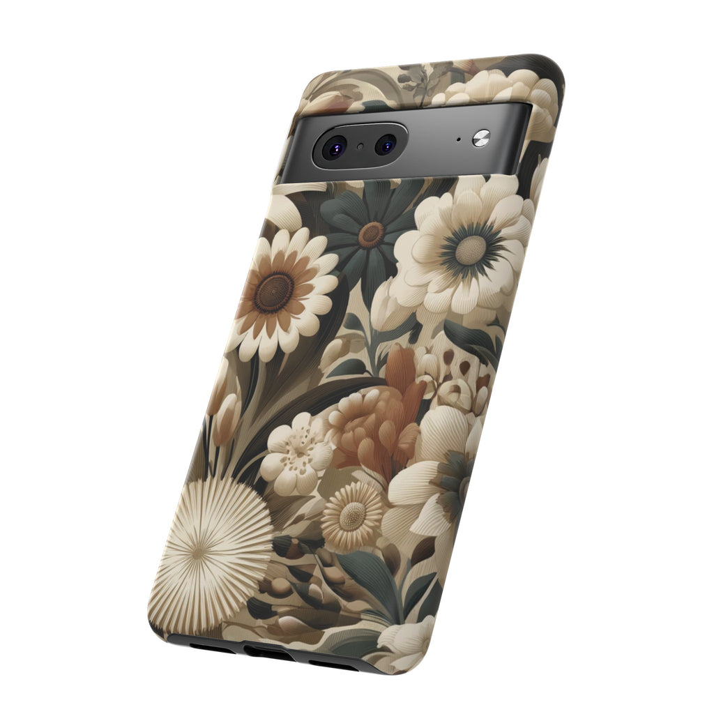 Mid-century Modern Floral Phone Case Durable for iPhone Samsung Gift iPhone 15, 14, 13 Samsung Pixel Gift for Mom Accessory Gift for Her