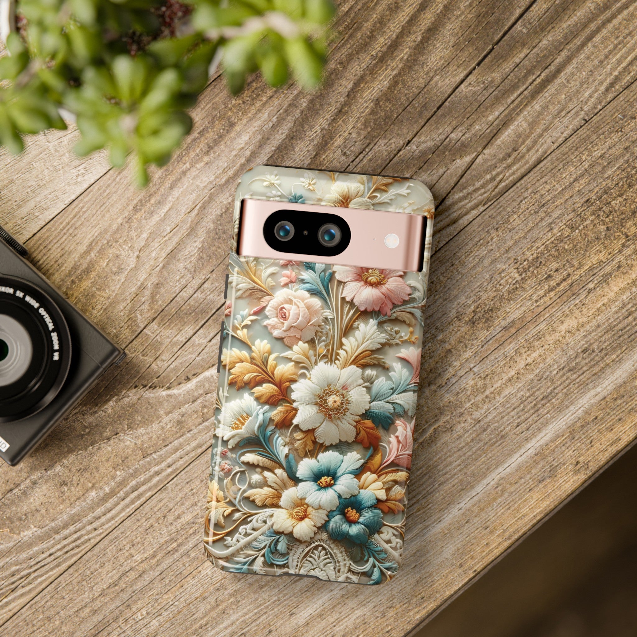 3D Elegant Faux Flowers Phone Case Stylish & Durable for iPhone Samsung Gift iPhone 15, 14, 13 Samsung Pixel Gift for Mom Accessory Gift for Her