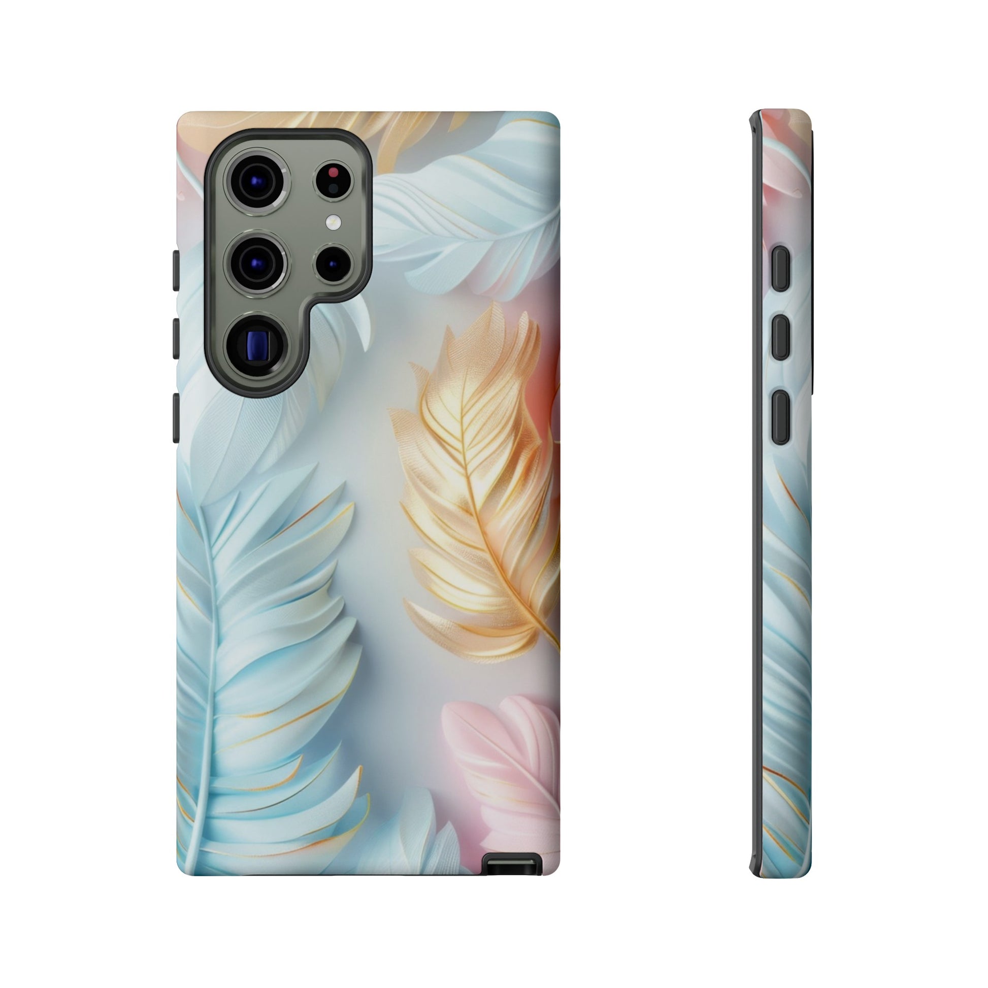 Pastel Feathers Protective Phone Case Gift for Her Phone 15, Samsung iPhone Samsung Gift for Her Case iPhone 15, Samsung iPhone Samsung Accessory Gift for Her