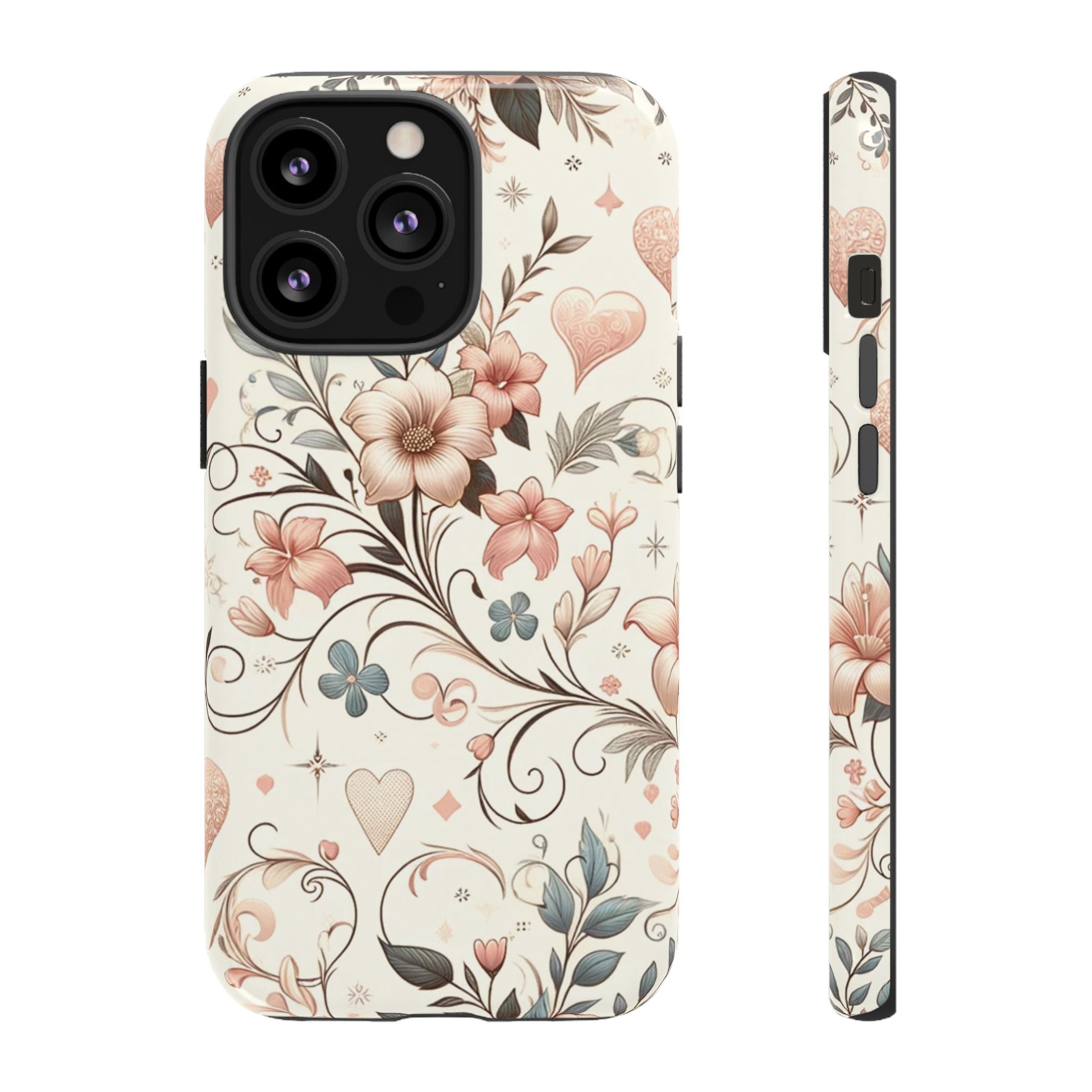 Floral Design Luxury Phone Tough Case Floral Elegant Durable Stylish for Modern Devices iPhone 17, 16 15, Samsung iPhone Samsung Accessory Gift for Her