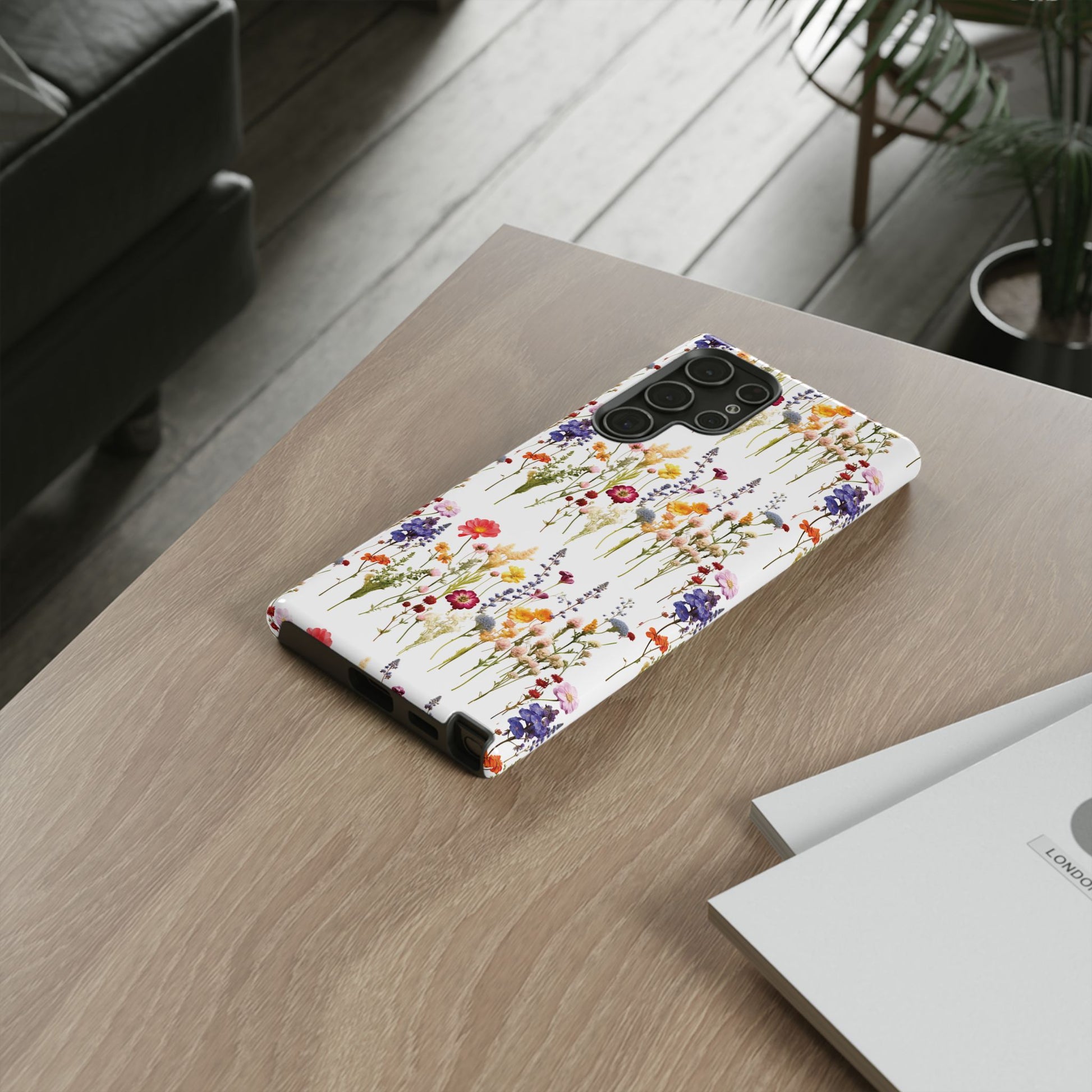 White Best Phone Case Press Flowers Floral 3D Illusion Luxury Tough Case Floral Elegant Durable Stylish for Modern Devices iPhone 17, 16, 15, Samsung iPhone Samsung Accessory Gift for Her