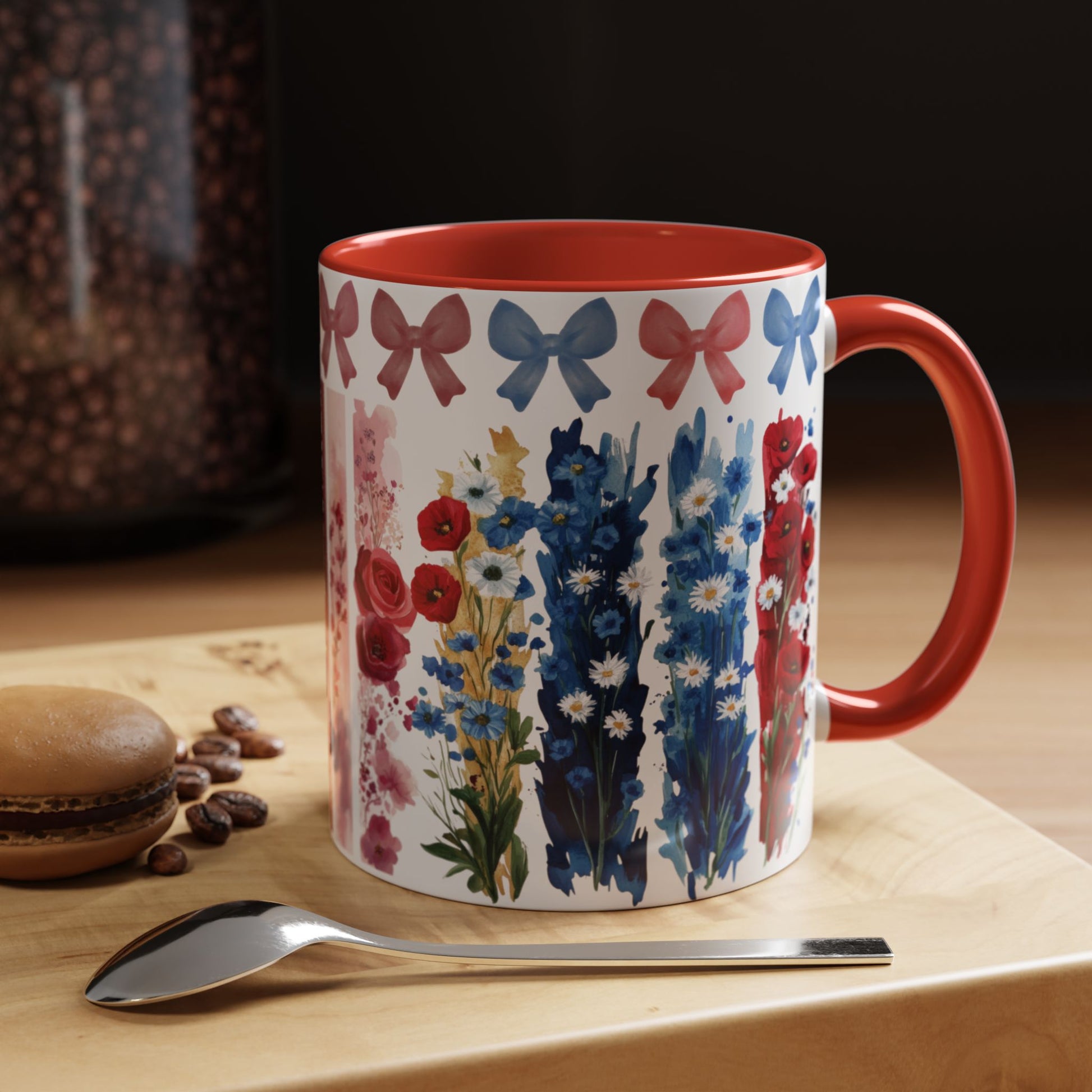 Brushstroke floral With Bows| Christian Mug with Bible Verse | Inspirational Gift for Christians | 11oz and 15oz Ceramic Coffee Mug Cozy Spring Mornings