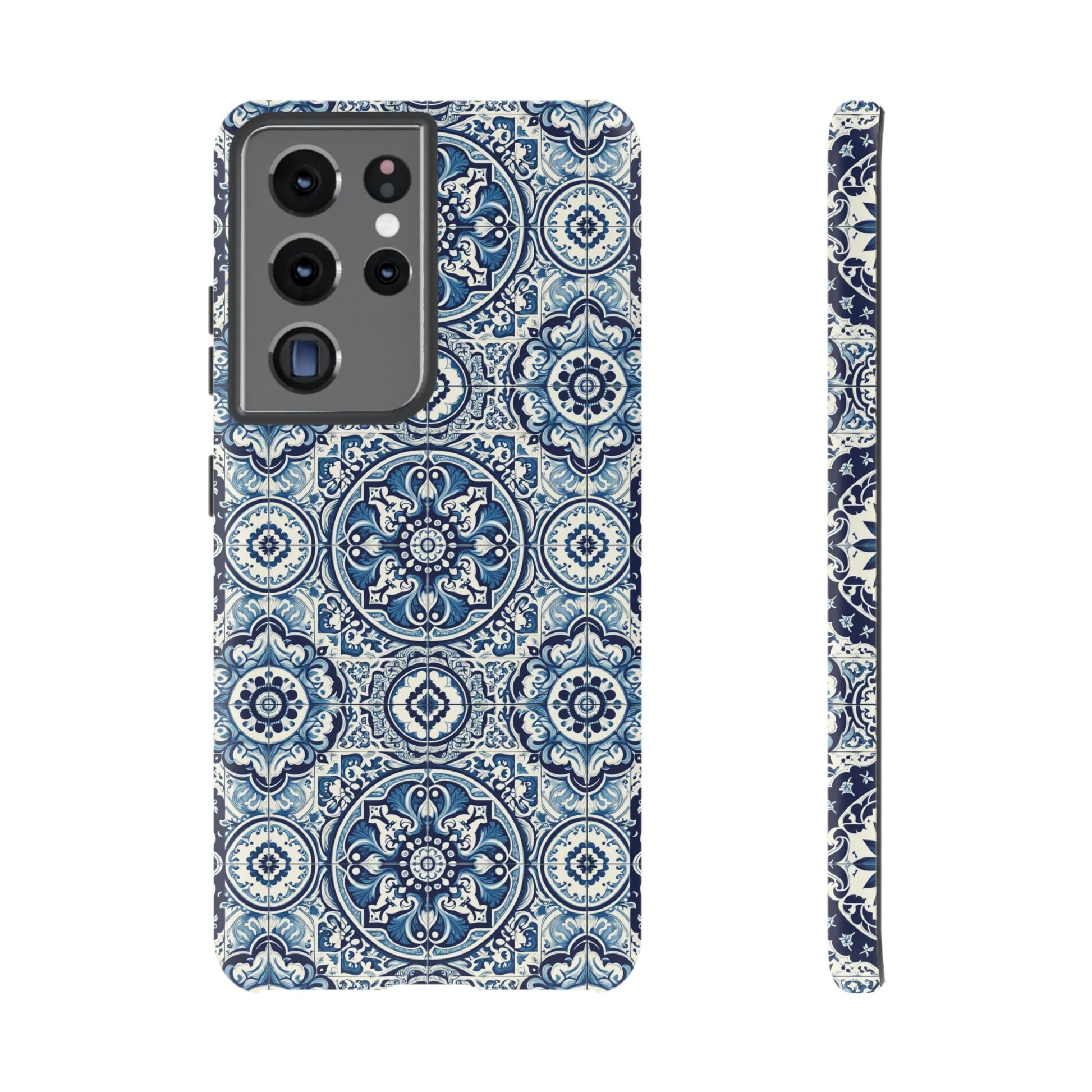 Azulejo Tile Phone Case Elegant Mediterranean Blue Porcelain Design iPhone 17, 16, 15, Samsung iPhone Samsung Accessory Gift for Her
