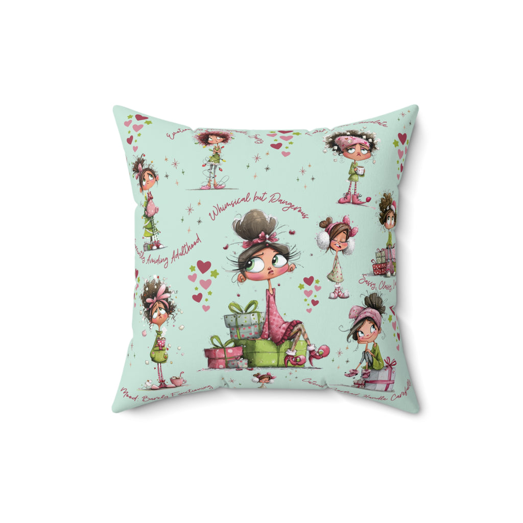 Square Pillow Too Cozy to Care Whimsical Minky Blanket for Cozy Comfort