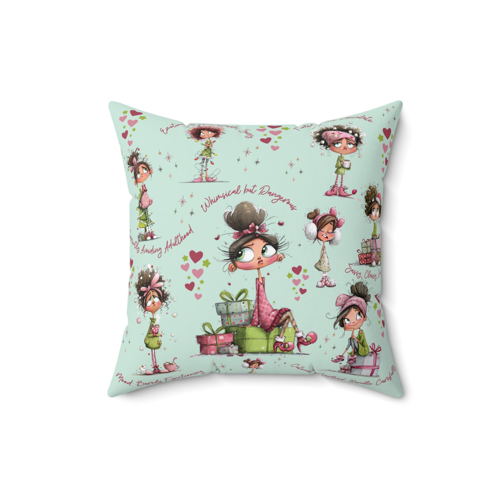 Square Pillow Too Cozy to Care Whimsical Minky Blanket for Cozy Comfort