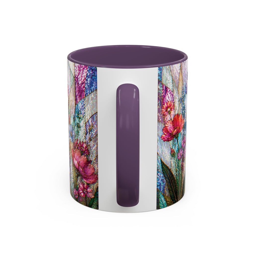 Wildflower Watercolor Coffee Mug Vibrant Wildflower Accent 11/15oz Stain Glass Illusion