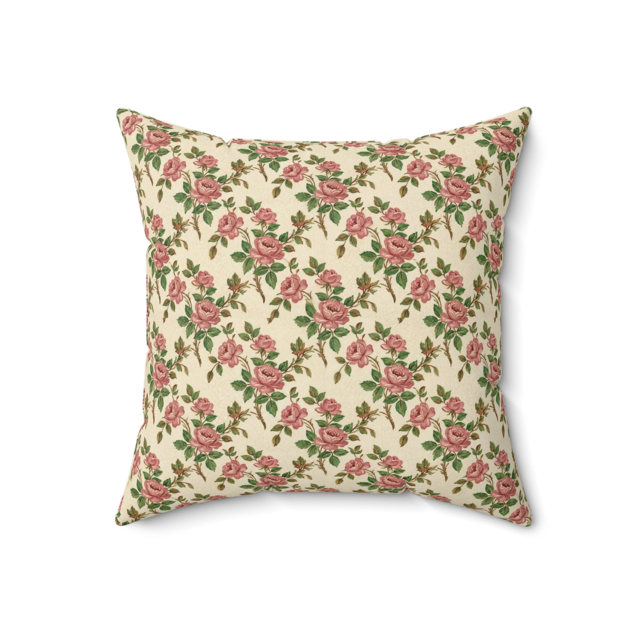 Square Pillow Vintage Franciscan Rose Cozy Home Decor Bedroom, Office