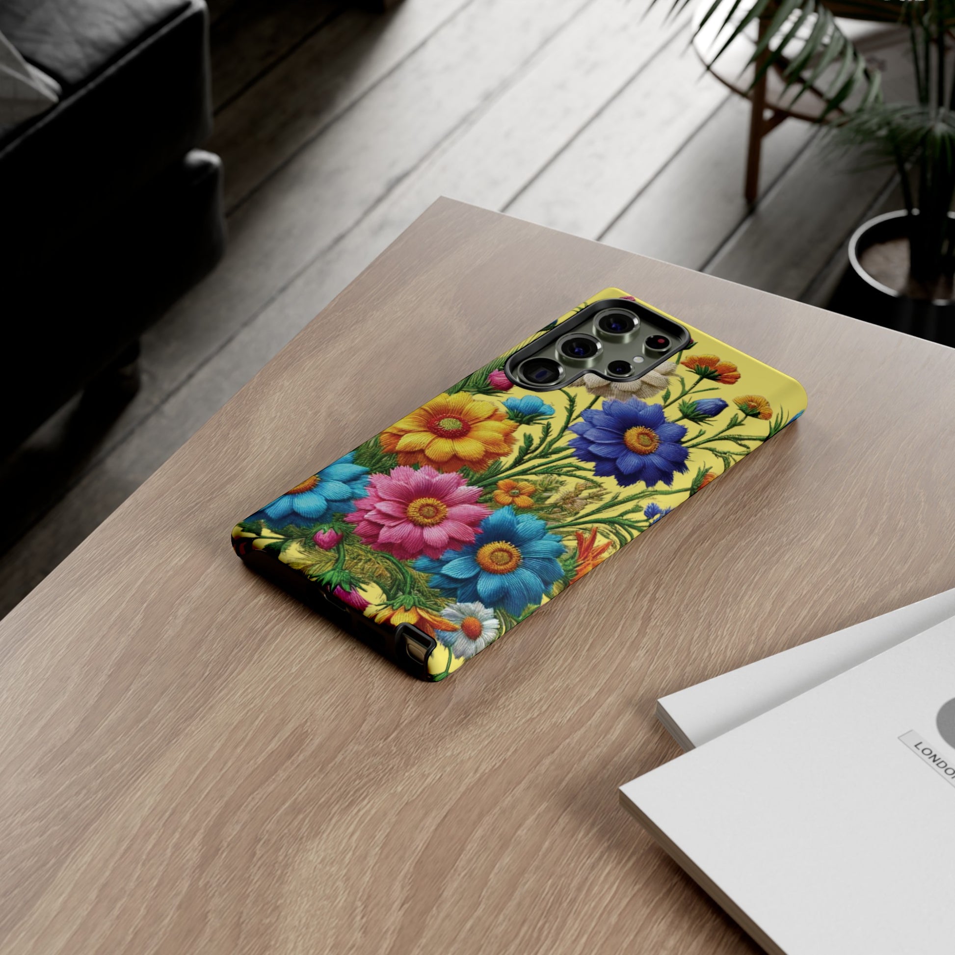 Phone Case Yellow Bright Floral Protective Phone Case Gift for Her Phone 15, Samsung iPhone Samsung  iPhone 15, Samsung iPhone Samsung Accessory Gift for Her