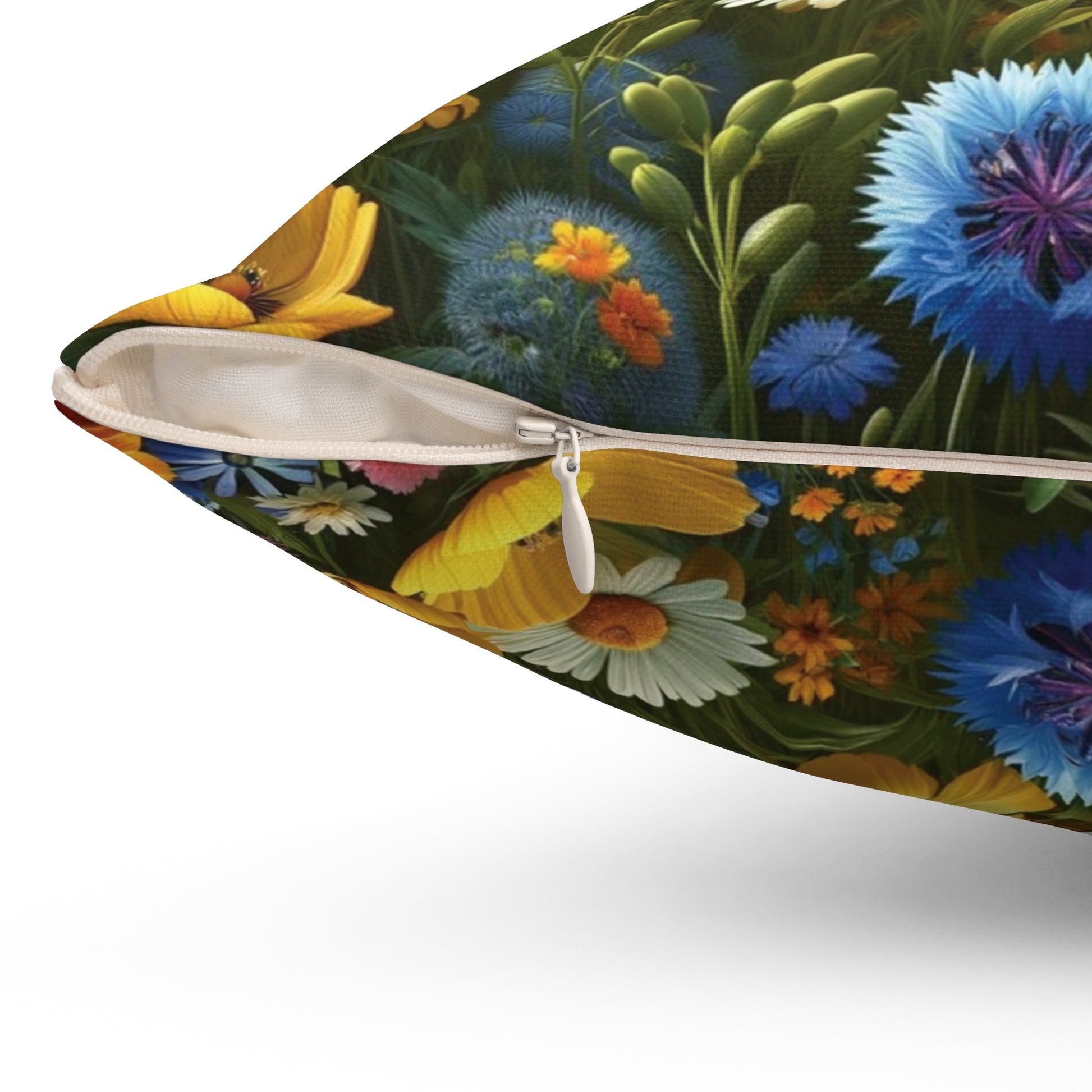 Yellow and Blue Wildflowers Square Pillow Add a Touch of Nature to Your Home Decor | Premium Quality, Soft, and Durable | Perfect for Couch, Bed, or Chair | Elegant Floral Bedrooms, Soft,Pillow Gift New House, Bridal Shower Gift - MRSBYVALLE