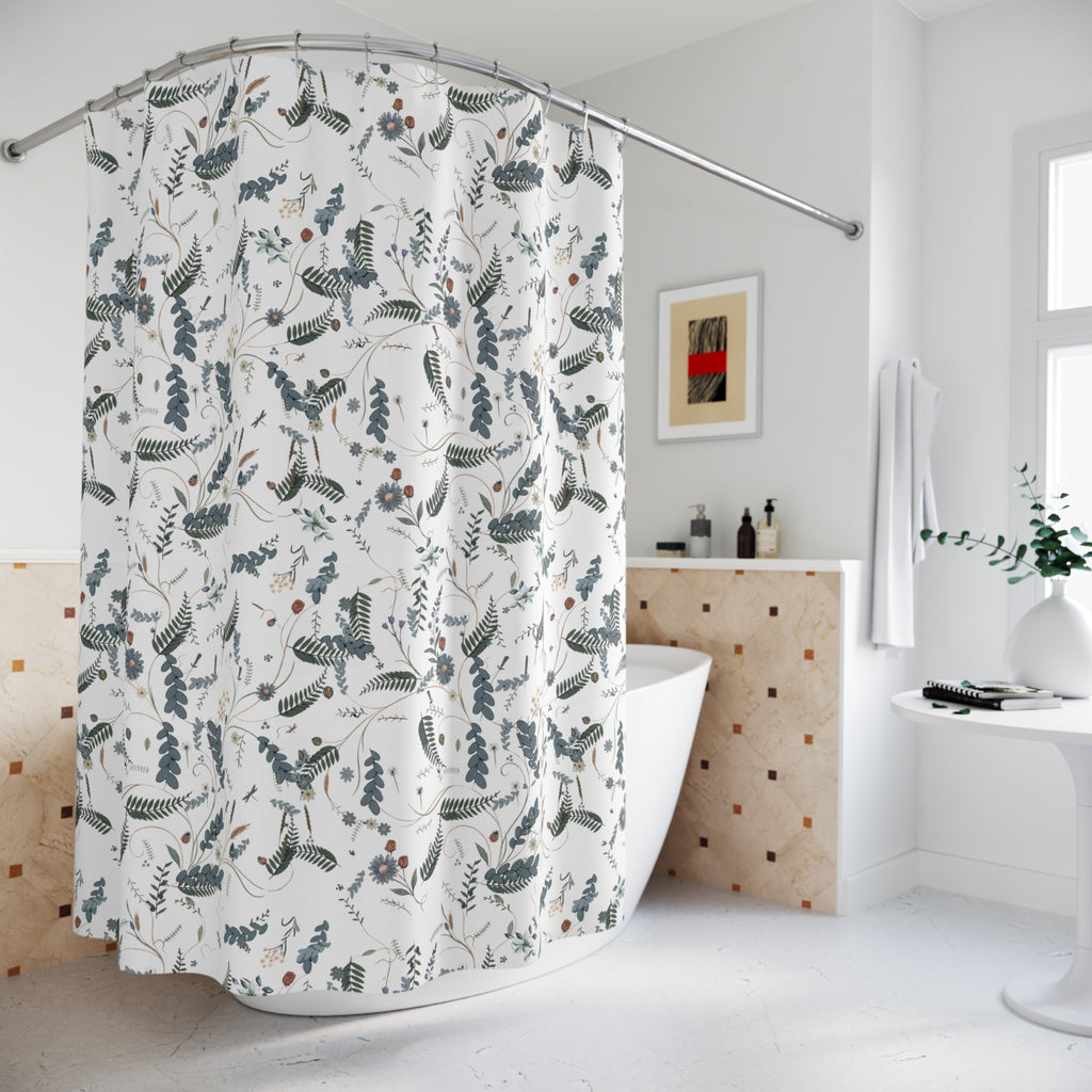 Botanical Floral Shower Curtain — Botanical Floral Bathroom Decor Housewarming Gift
