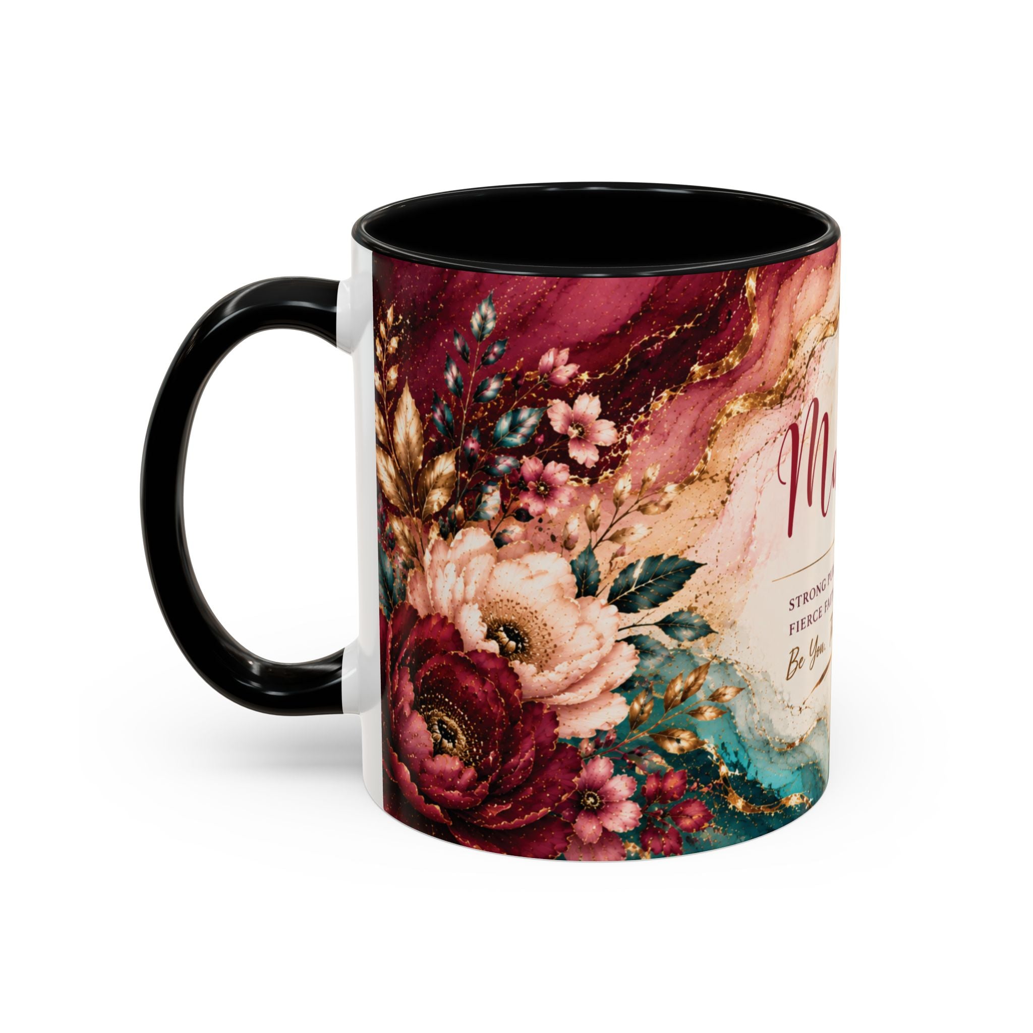 Personalized Name Mug for Women, Inspirational Color Handle Coffee Mug, 11 oz or 15 oz Gift for Her