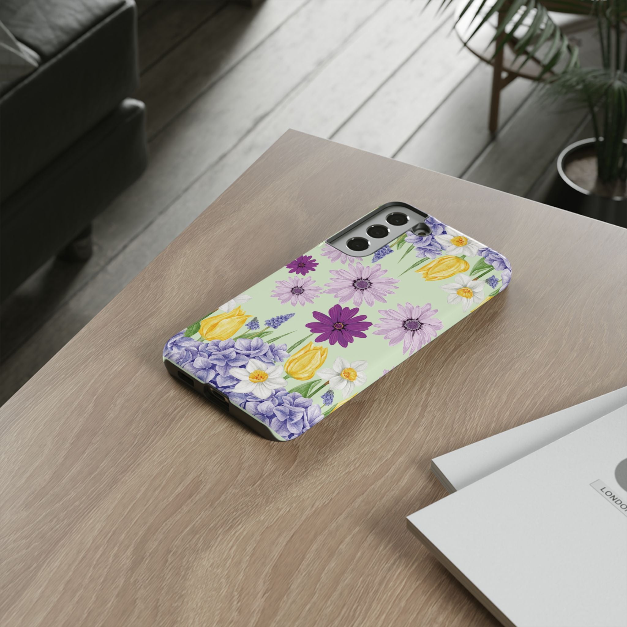 Lavender Yellow Flower Phone Case – Stylish Protective Cover for iPhone & Samsung, Botanical Design, Perfect Gift for Spring & Everyday Elegance