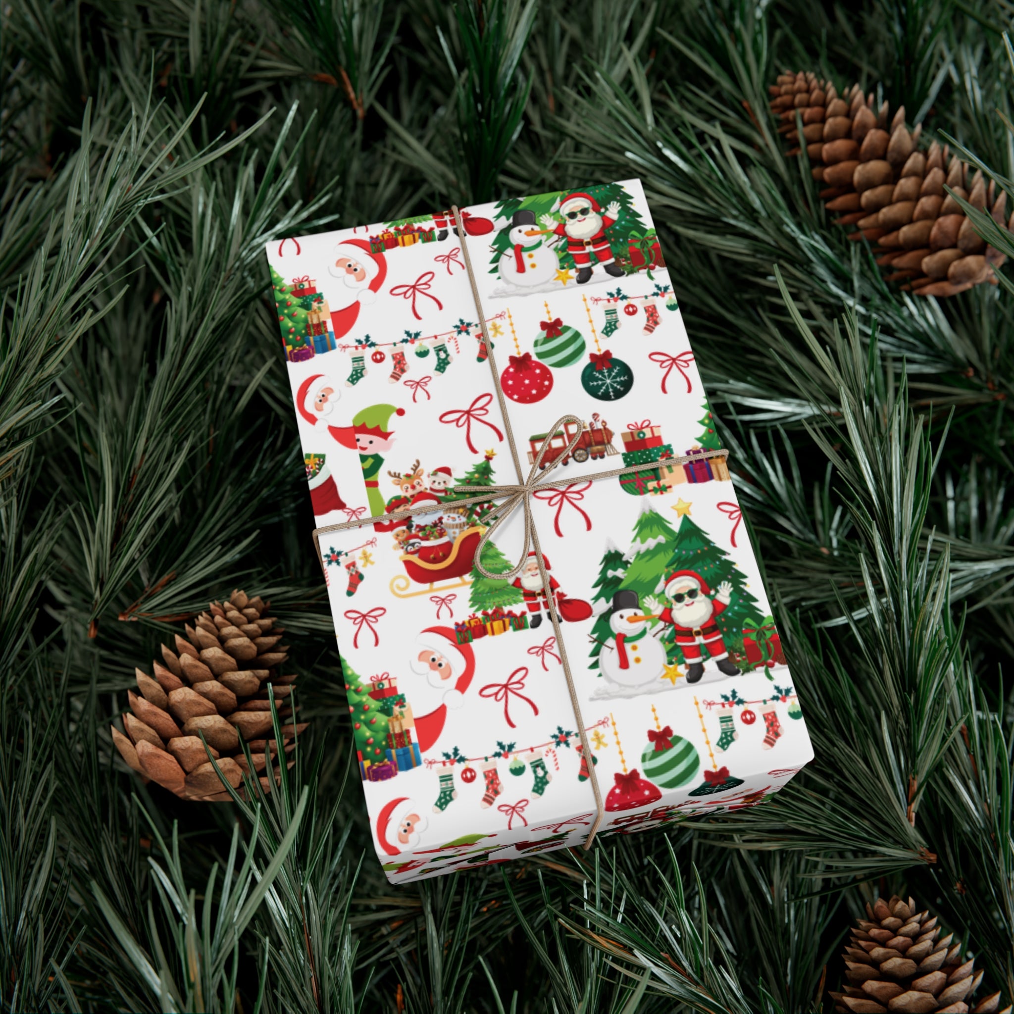 Fun Santa Christmas Theme Wrapping Paper Premium Festive Gift Wrap Roll, Classic Holiday Design, Great for Presents, Durable, Vibrant, and Perfect for Seasonal Gifting