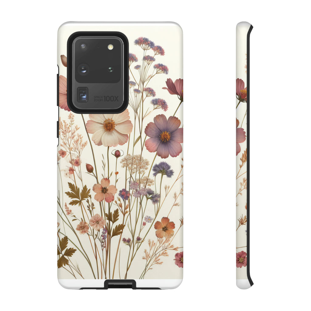 Wildflower Boho Luxury Phone Tough Case Floral Elegant Durable Stylish for Modern Devices iPhone 15, Samsung iPhone Samsung Accessory Gift for Her.