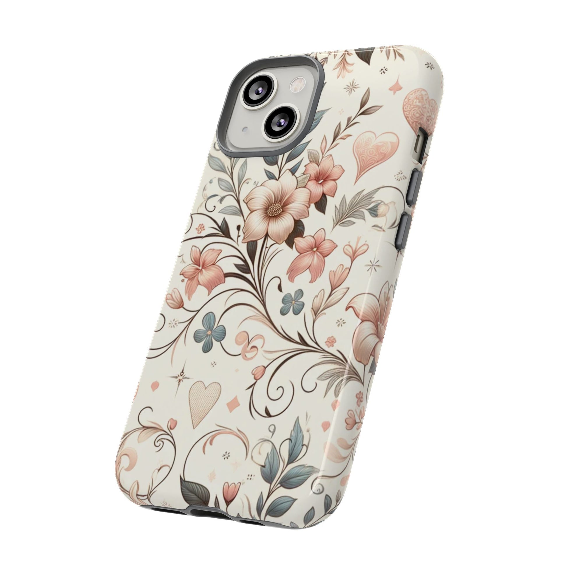 Floral Design Luxury Phone Tough Case Floral Elegant Durable Stylish for Modern Devices iPhone 17, 16 15, Samsung iPhone Samsung Accessory Gift for Her