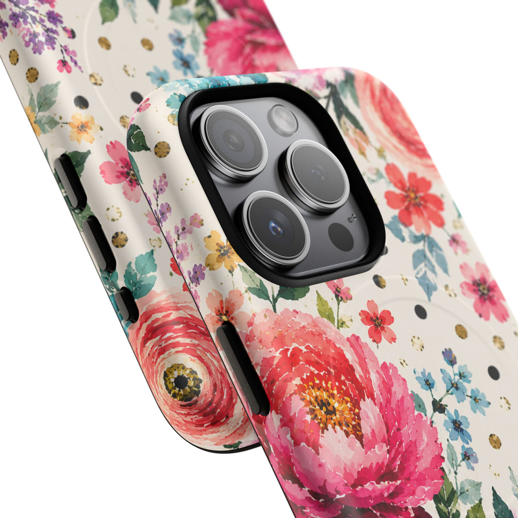 Watercolor Floral Peonies phone case | magnetic slim protective case
