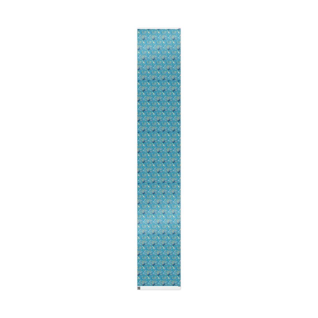 Turquoise Wildflowers Wrapping Paper Wedding, Birthdays