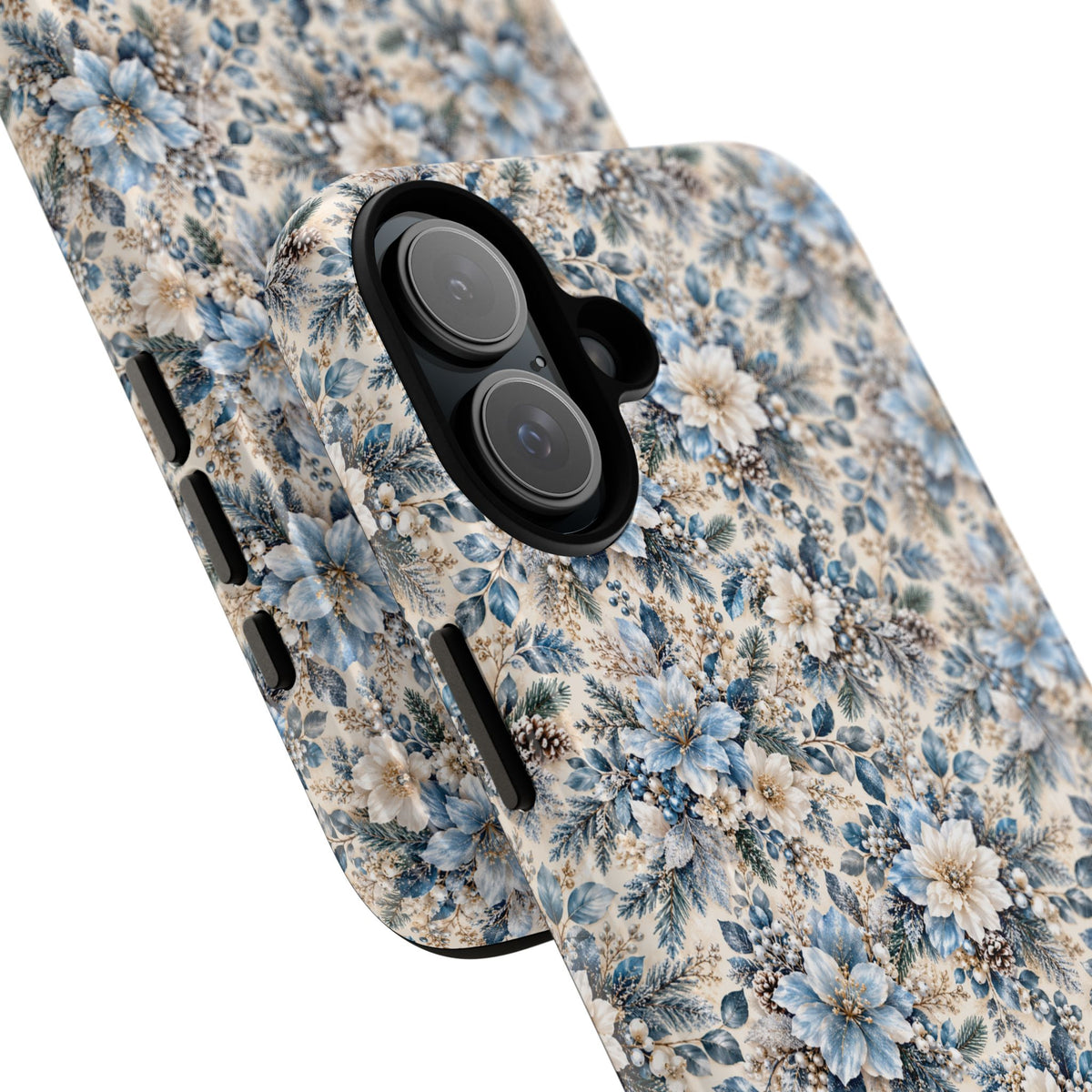 Icy Blue Floral MagSafe Tough Phone Case