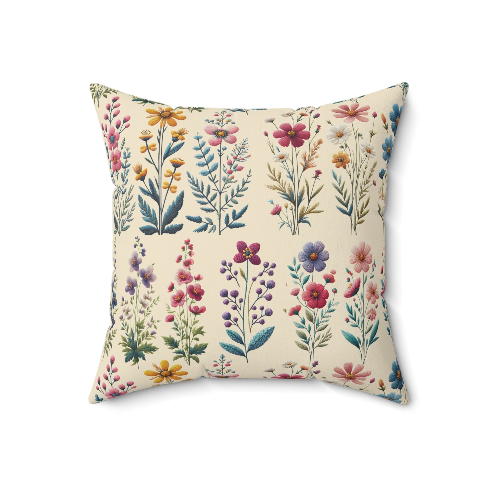 Best Beautiful Wildflower Square Pillow Vibrant Floral Design for Cozy Home Décor - Perfect Accent for Living Rooms, Bedrooms, and Lounges - Soft, Durable, and Stylish PillowGift New House, Bridal Shower Gift - MRSBYVALLE