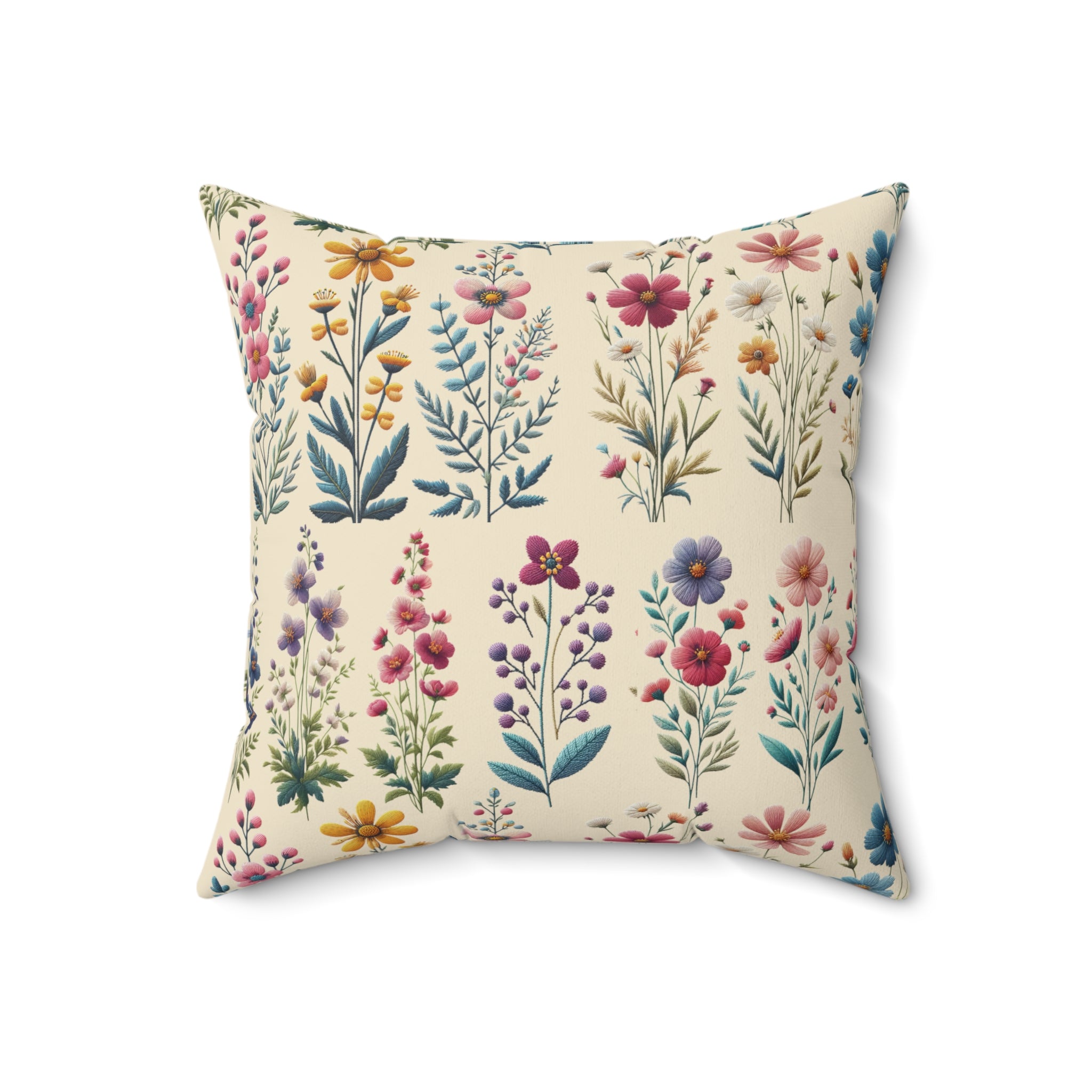Best Beautiful Wildflower Square Pillow Vibrant Floral Design for Cozy Home Décor - Perfect Accent for Living Rooms, Bedrooms, and Lounges - Soft, Durable, and Stylish PillowGift New House, Bridal Shower Gift - MRSBYVALLE