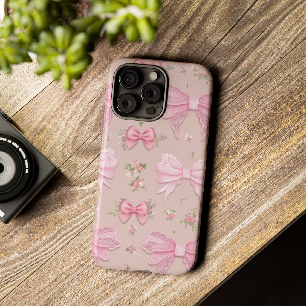 Luxury Pink Bow Phone Case – Cute & Protective Cover for iPhone & Samsung Gift for Her