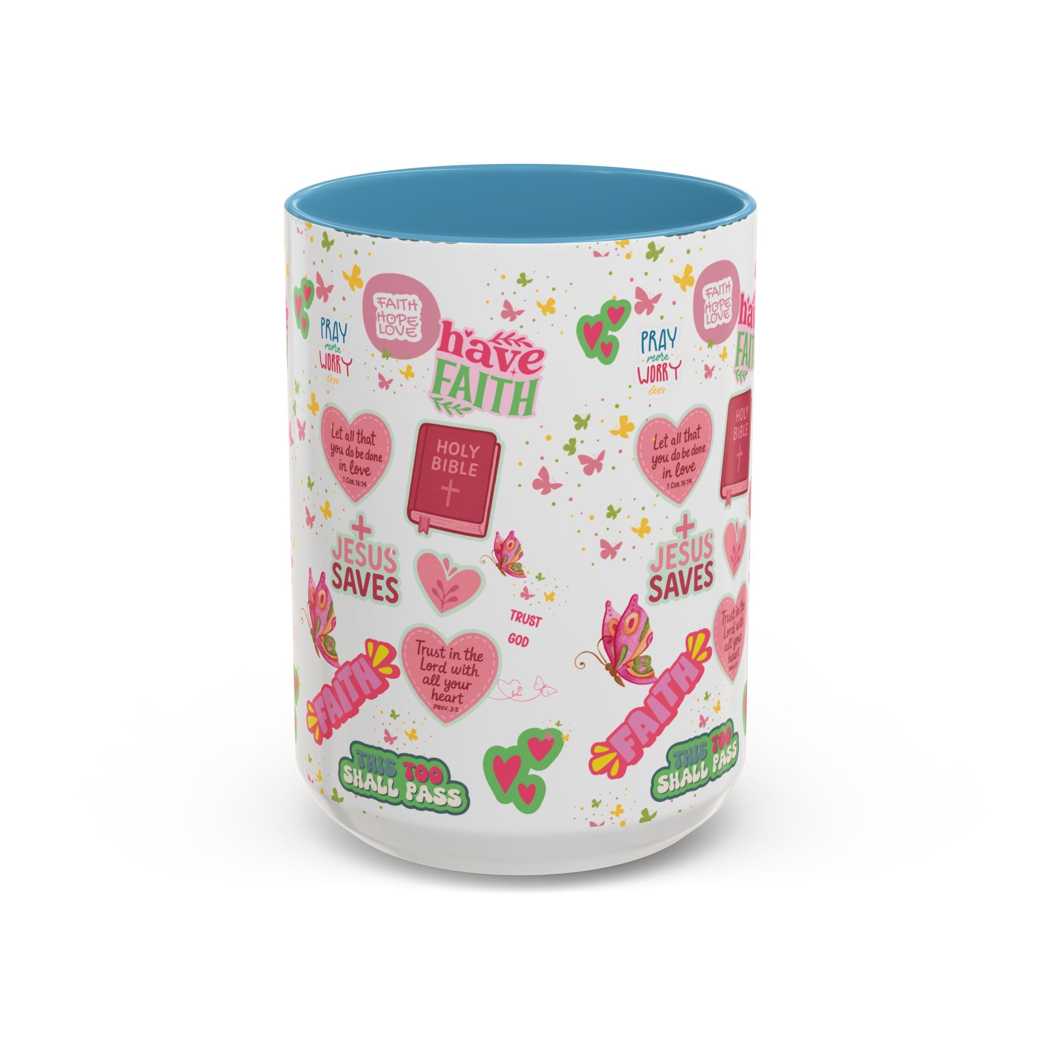 Commencez votre journée avec la foi | Mug chrétien avec verset biblique | Cadeau inspirant pour chrétiens | Mug à café en céramique 325 ml et 443 ml Matins de printemps douillets