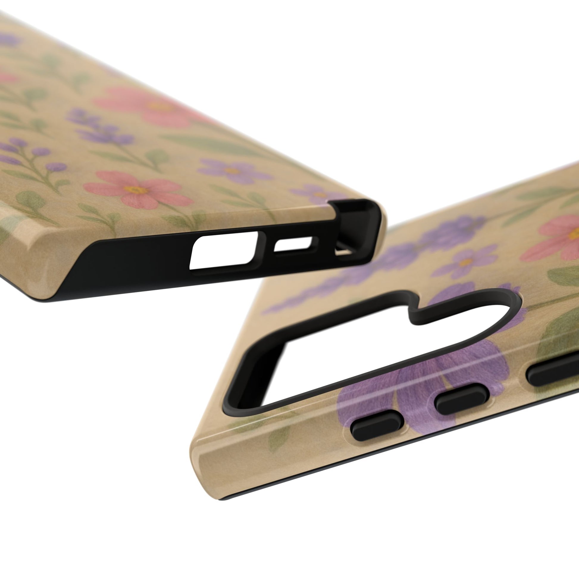 3D Illusion Wildflower Phone Case Cute Pastel Floral Design in Lavender, Pink, Mint Green – Aesthetic Protective Case for iPhone and  Android