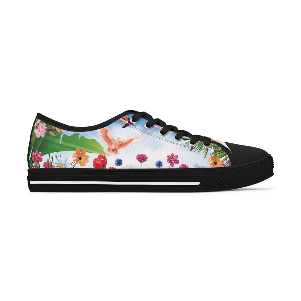 Tropical Birds Women's Low Top Sneakers Breathable Polyester Canvas, Lightweight Stylish Comfortable All-Day Wear, Perfect for Walking and Everyday Activities - MRSBYVALLE