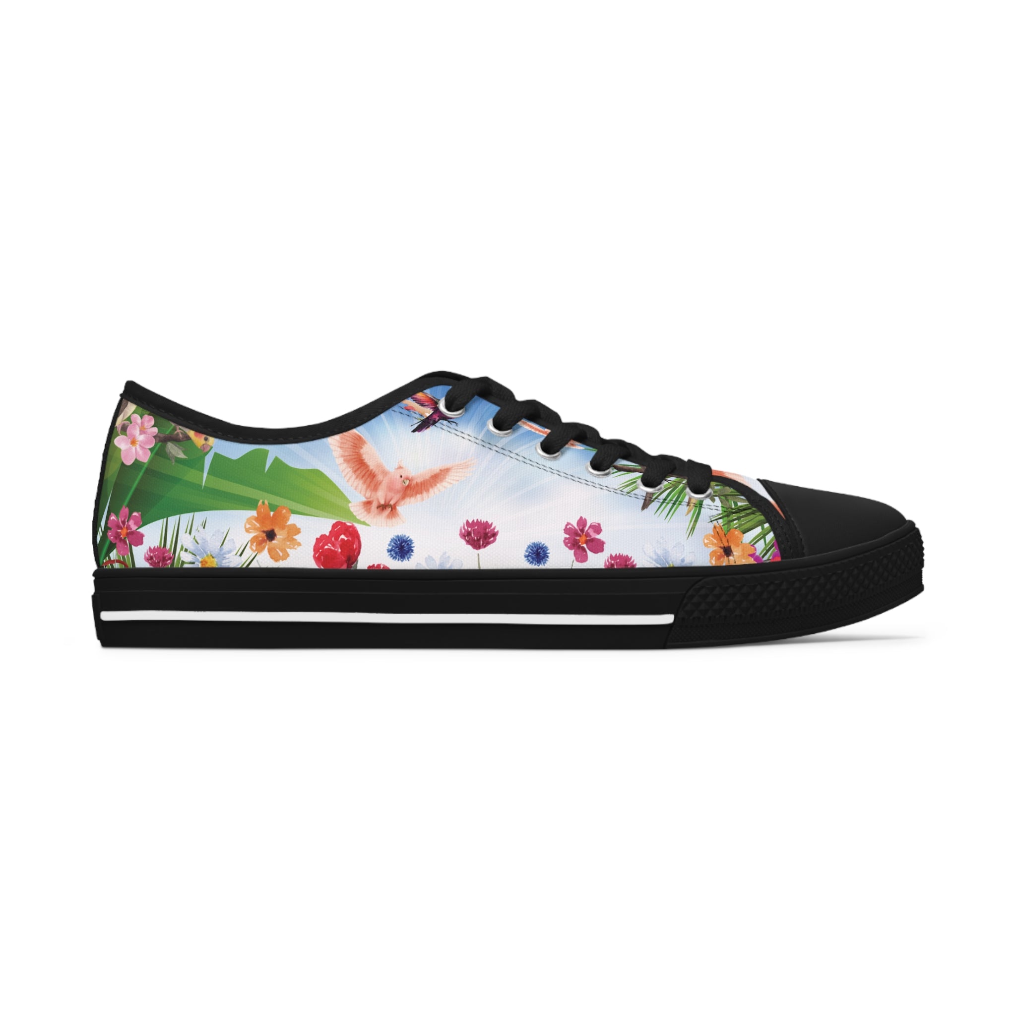 Tropical Birds Women's Low Top Sneakers Breathable Polyester Canvas, Lightweight Stylish Comfortable All-Day Wear, Perfect for Walking and Everyday Activities - MRSBYVALLE