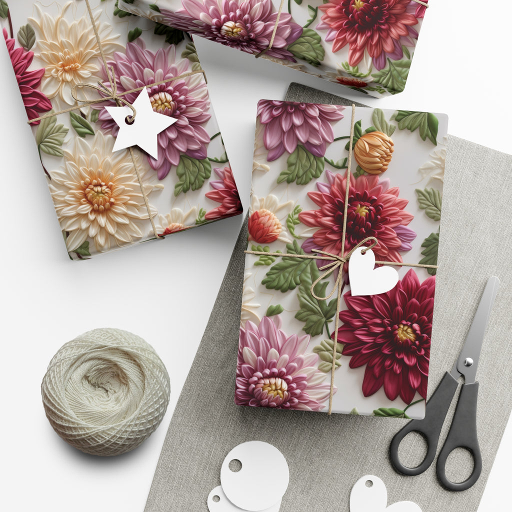 Elegant Fall Floral Wrapping Paper | Autumn-Inspired Gift Wrap with Vibrant Seasonal Blooms | Perfect for Thanksgiving, Birthdays, & Special Occasions | Premium Quality Gifts Moms - MRSBYVALLE