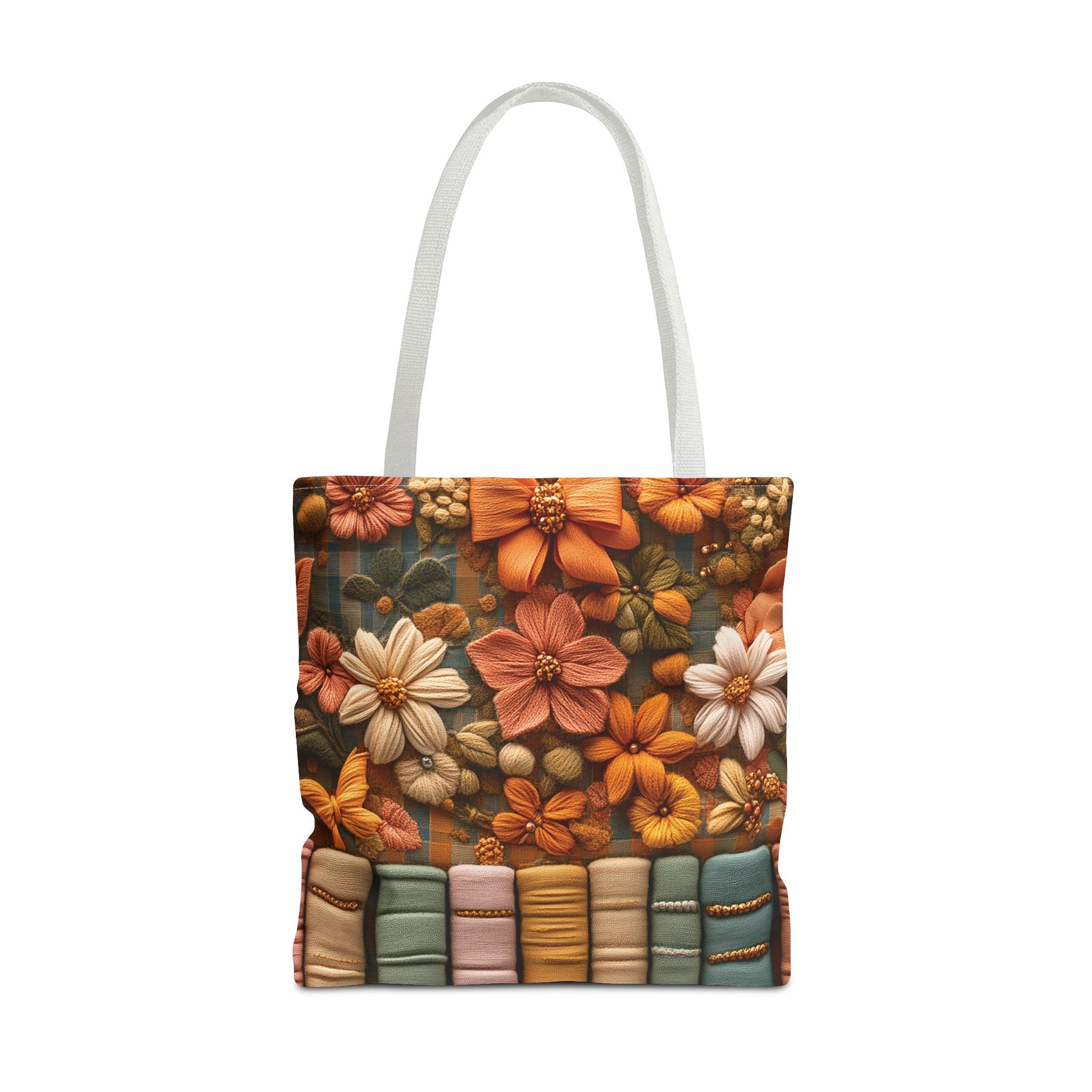 Boho Floral 3D Illusion Tote with Books Design Stylish and Functional Bag for Everyday Use Durable, Reusable, and Perfect for Book Lovers and Boho Enthusiasts Season - MRSBYVALLE