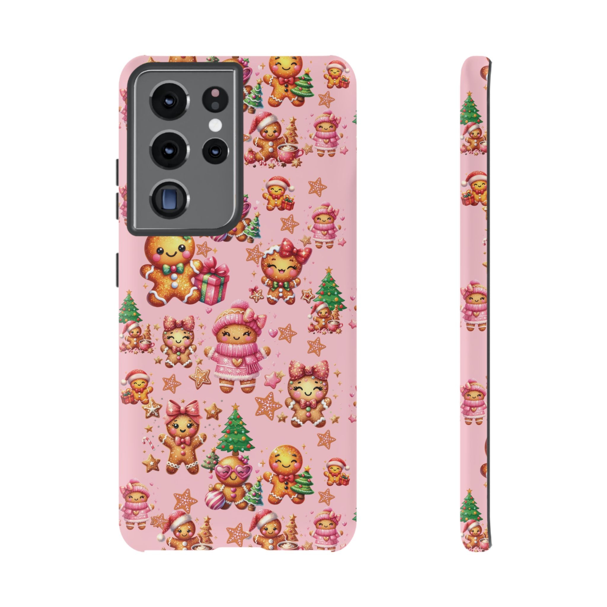 Adorable Pink Gingerbread Girl Phone Case Girly Holiday Vibes, Sweet Christmas Aesthetic, Cute & Festive Gift Idea for Her, Fun Protective Cover