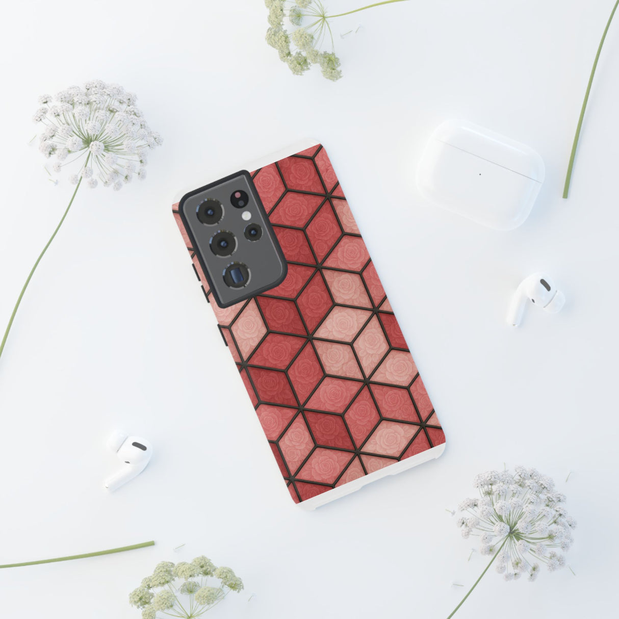Geometric Stained Glass Illusion Phone Case Colorful Abstract Art, Aesthetic Protective Cover for iPhone, Samsung & Google, Unique Gift Idea Mom