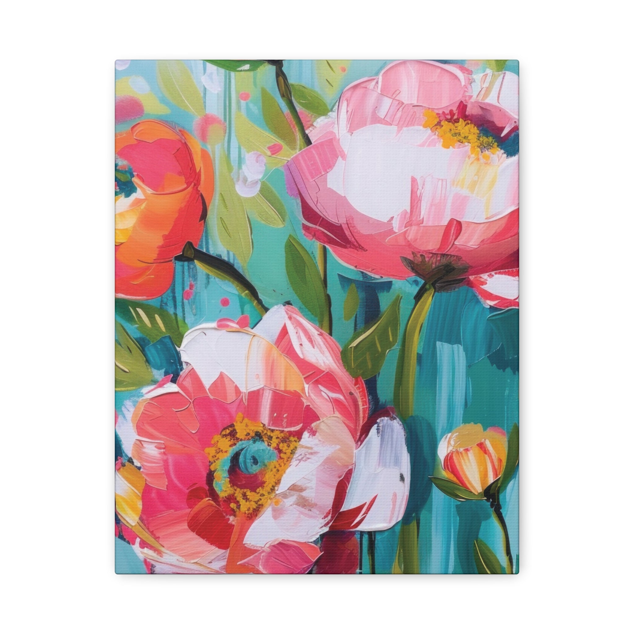 Unique Boho Floral Wall Art Matte Canvas Stretched, Vibrant Botanical Design, Perfect for Living Room, Bedroom, or Office Decor, Adds a Stylish Touch to Any Space - MRSBYVALLE