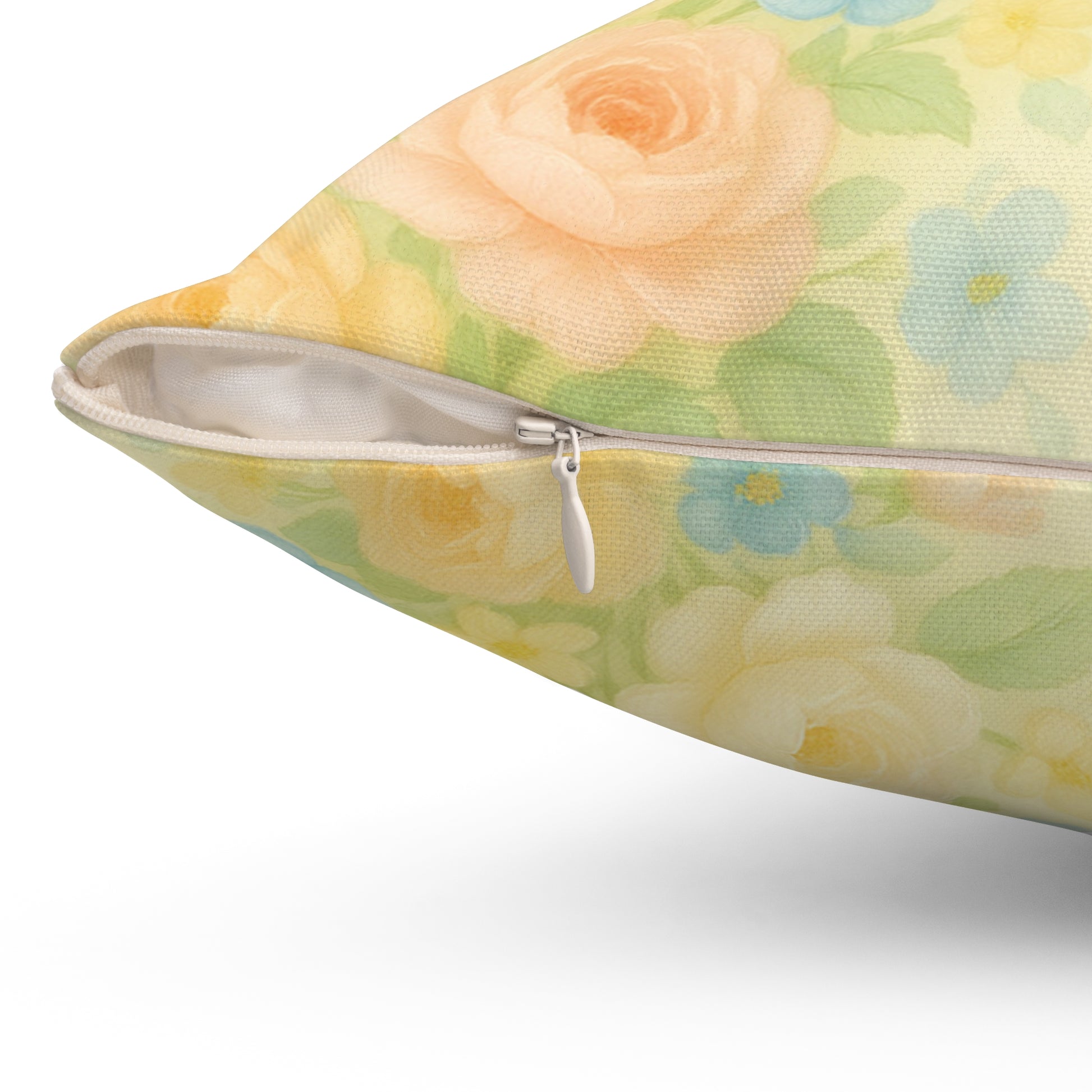 Pastel Yellow Vintage Floral Pillow Square Decorative Throw Pillow, Cottagecore Aesthetic, Romantic Home Decor, Cozy Gift for Her, Double-Sided PrintBedroom, or Reading Nook
