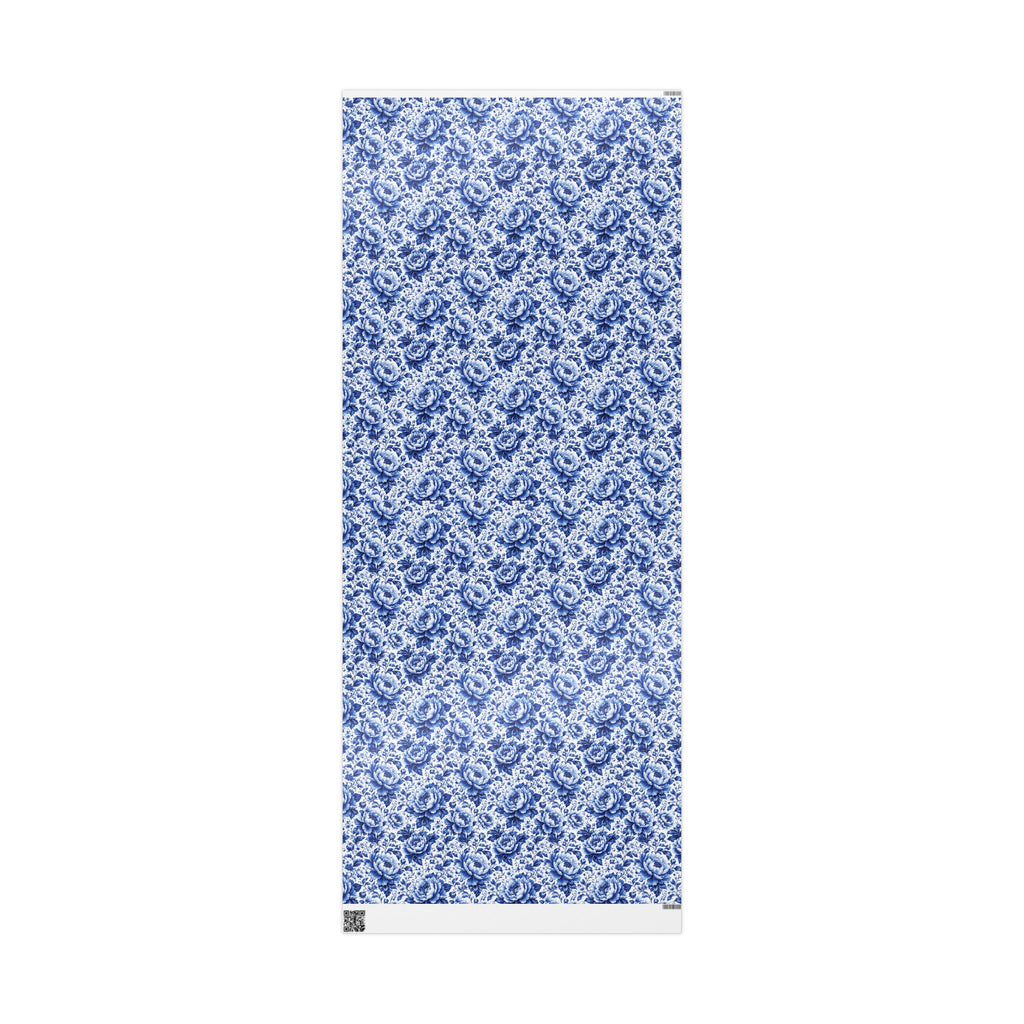Blue & White Chinoiserie Peony Floral Luxury Gift Wrapping Paper Elegant Gift Wrap for Weddings & Holidays