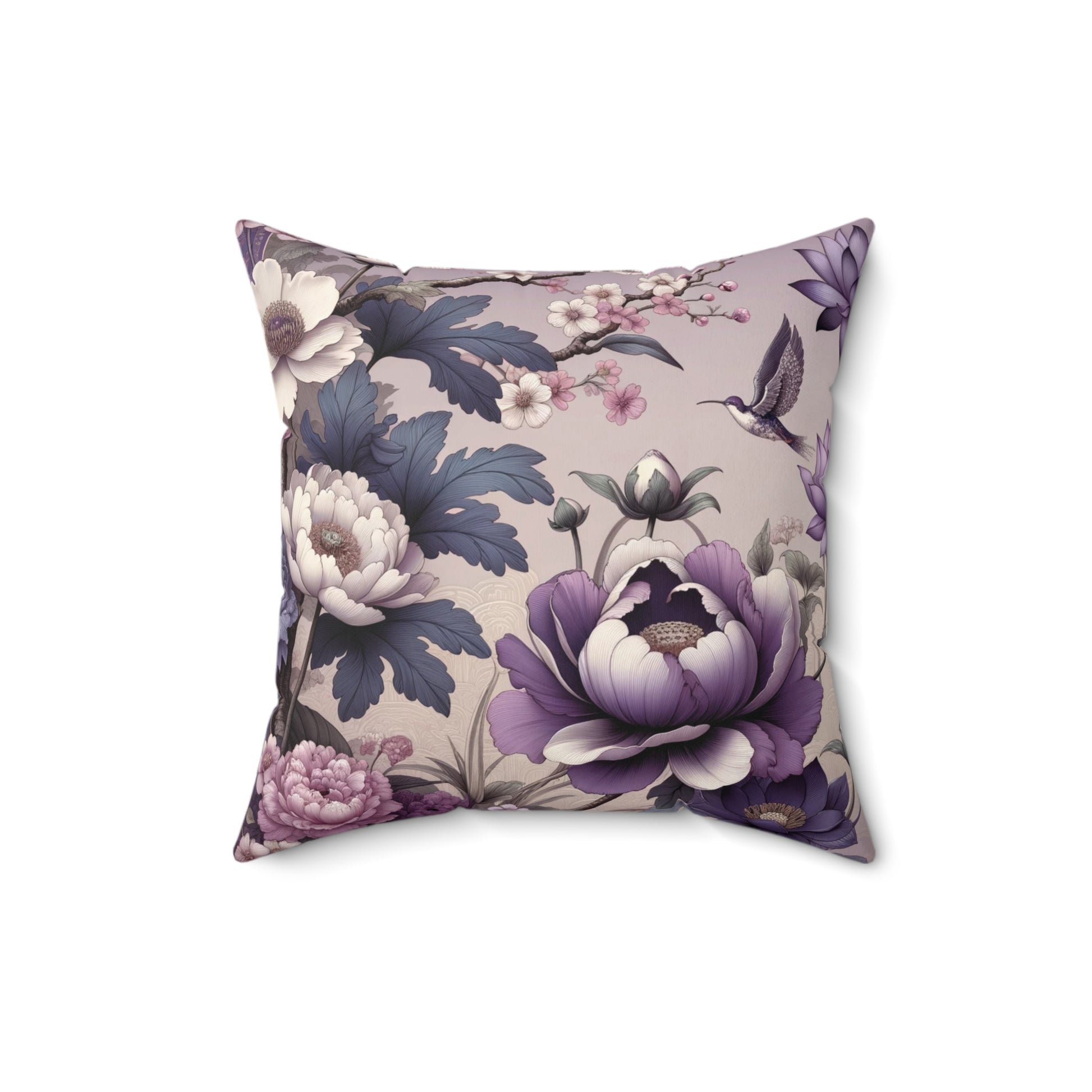 Purple Garden Elegance: Shabby Chic Bold Floral Pillow Country Cottage Garden Decor Bedroom Pillow Gift for Mom, Housewarming Gift Living Room Comfort for Bedroom or Housewarming Gift New House, Bridal Shower Gift - MRSBYVALLE