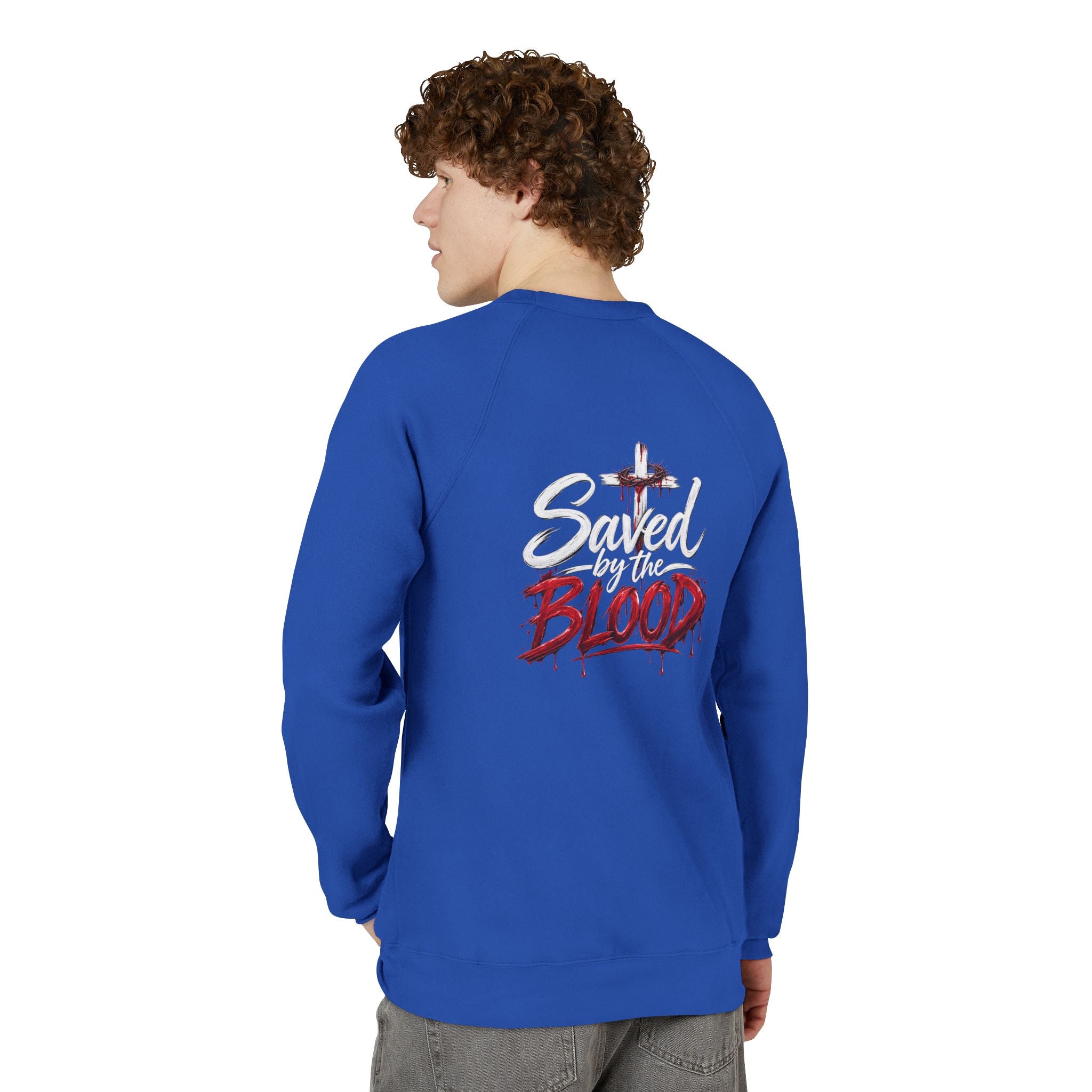Saved by the Blood Sweatshirt — Christian Cross Faith Crewneck