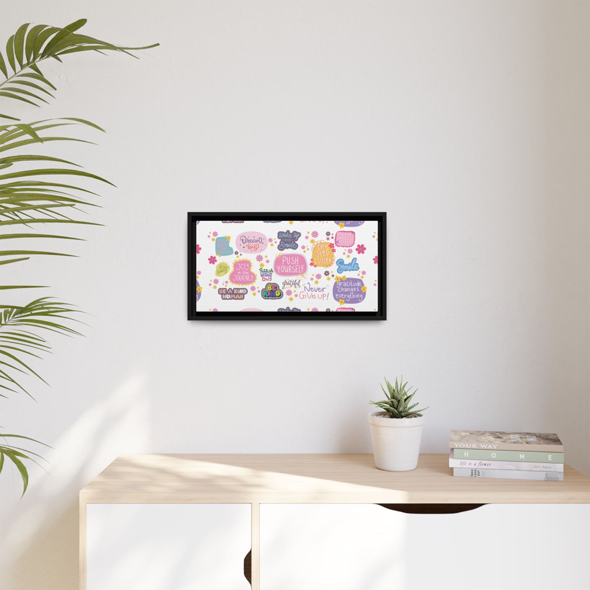 Good Vibes Only Canvas Wall Art – Ready‑to‑Hang Motivational Quote Picture, Positive Affirmation Home & Office Décor, Uplifting Gift Idea Bedroom, or Office Décor Gift for Mom