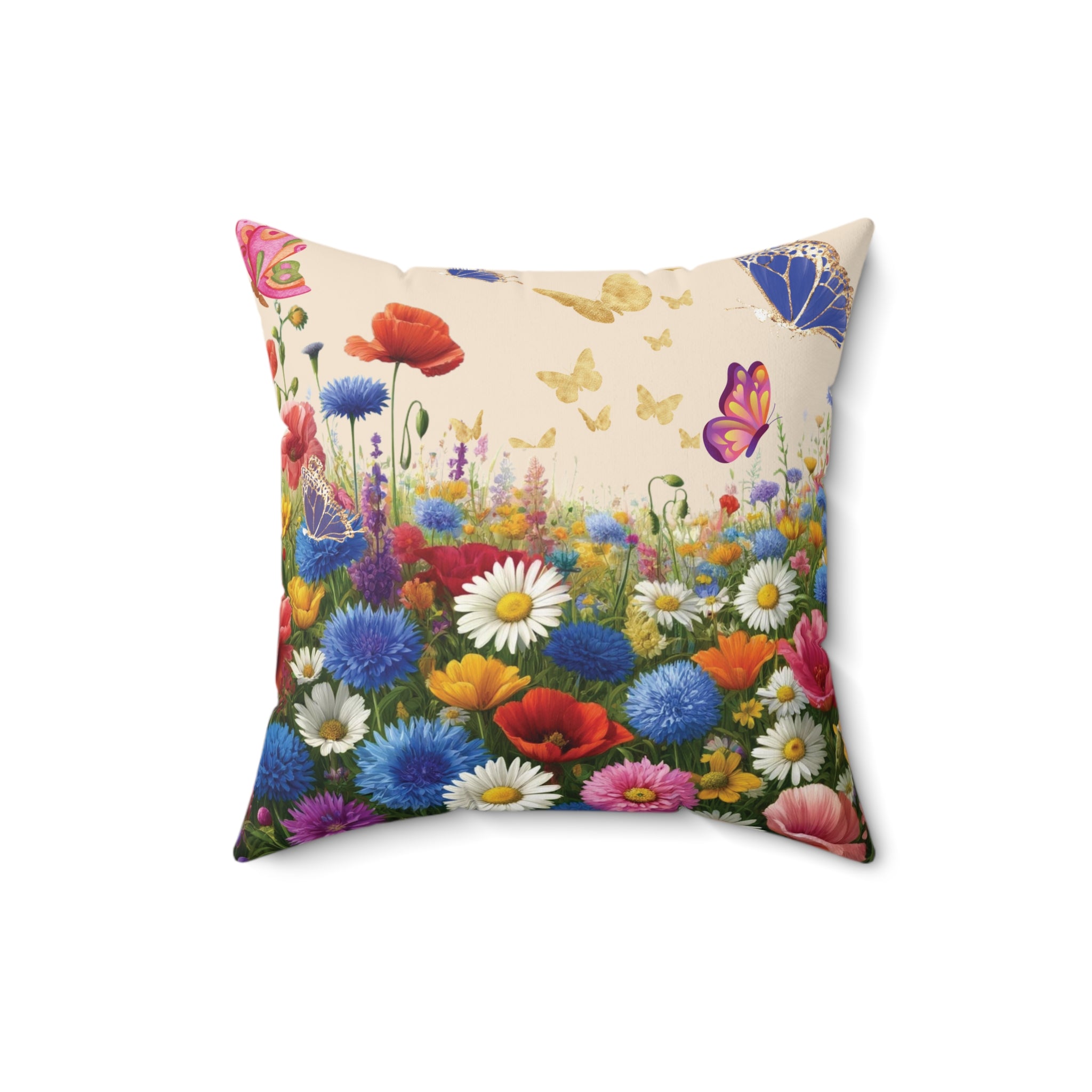 Bright Wildflowers Square Pillow Add a Touch of Nature to Your Home Decor | Premium Quality, Soft, and Durable | Perfect for Couch, Bed, or Chair | Elegant Floral Bedrooms, Soft,Pillow Gift New House, Bridal Shower Gift - MRSBYVALLE