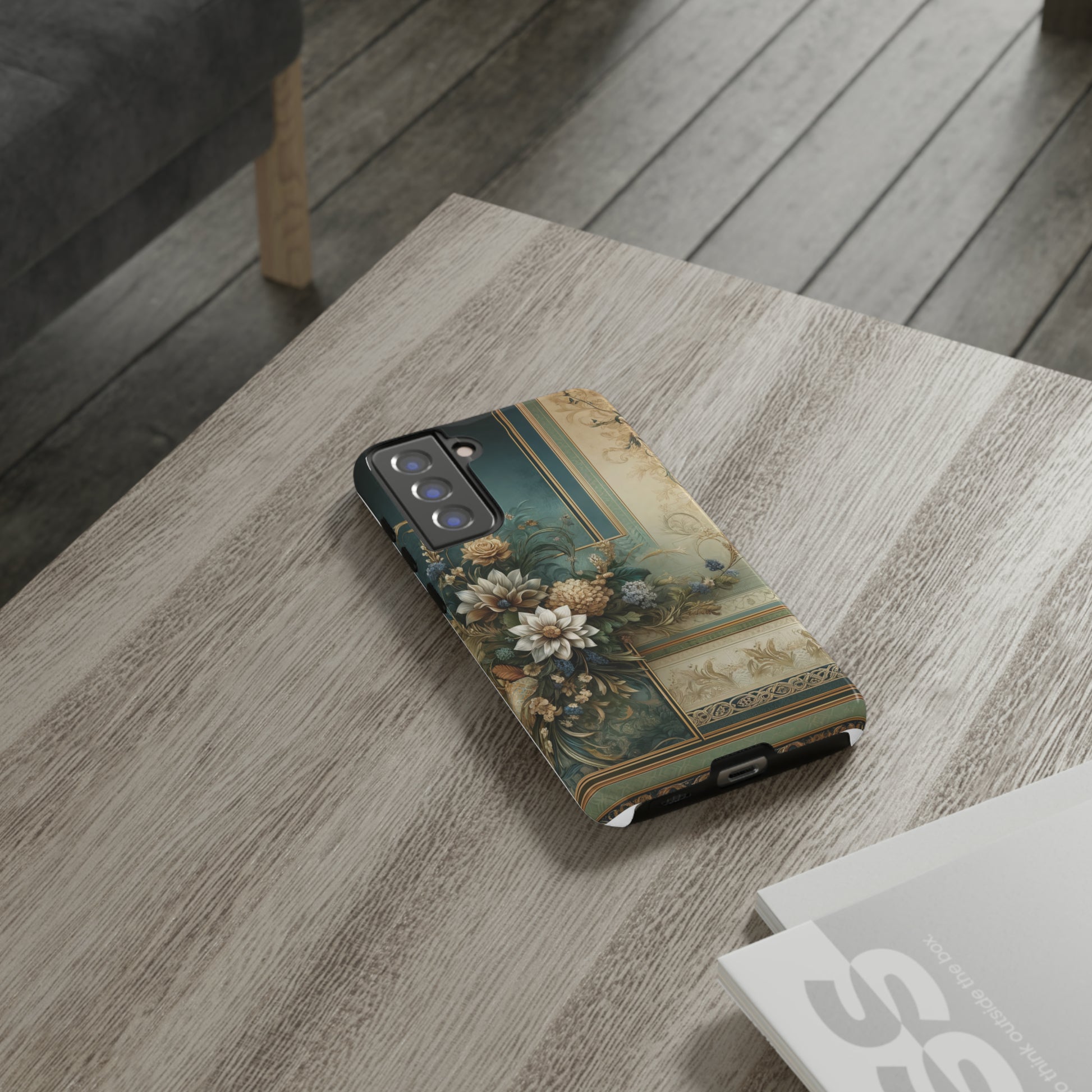 Victorian Floral Boho Luxury Phone Tough Case Floral Elegant Durable Stylish for Modern Devices iPhone 15, Samsung iPhone Samsung Accessory Gift for Her.