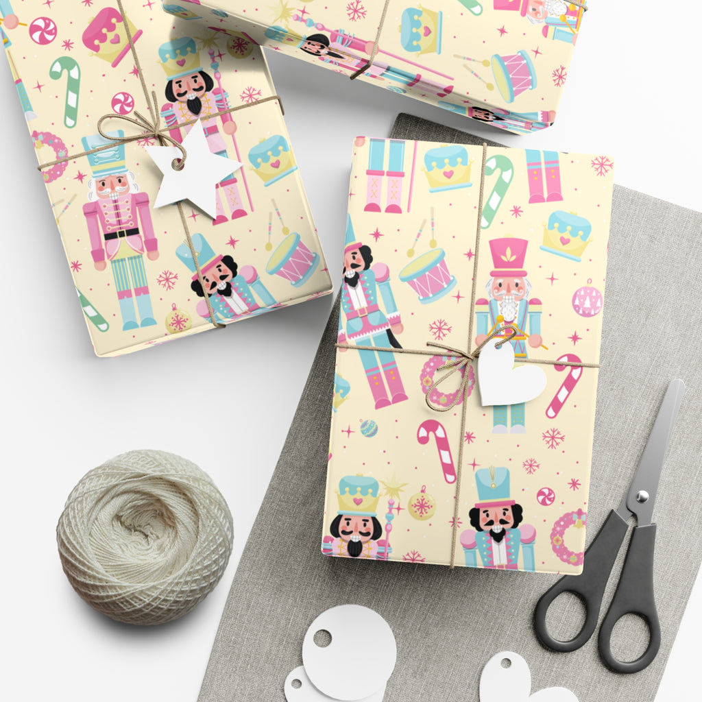 Yellow Festive Nutcracker Wrapping Paper | Vibrant Holiday Gift Wrap with Classic Nutcracker Design | Perfect for Christmas Presents Gifts Moms - MRSBYVALLE