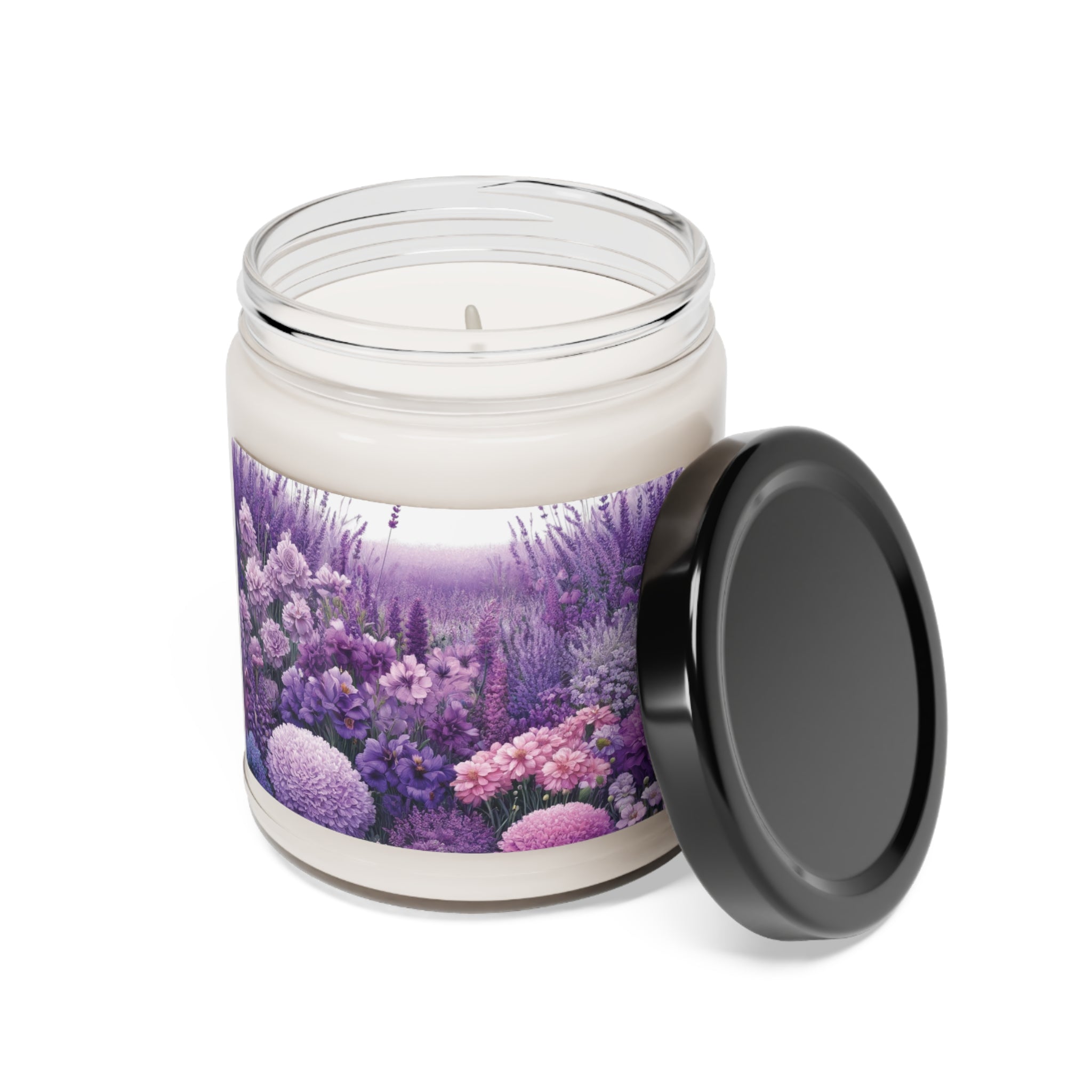 Lavender Floral Candle Perfect for Relaxation Home Ambiance Scented Soy Candle, 9oz, Wedding, Bridal Shower, Mother's Day Gift Housewarming Gift.
