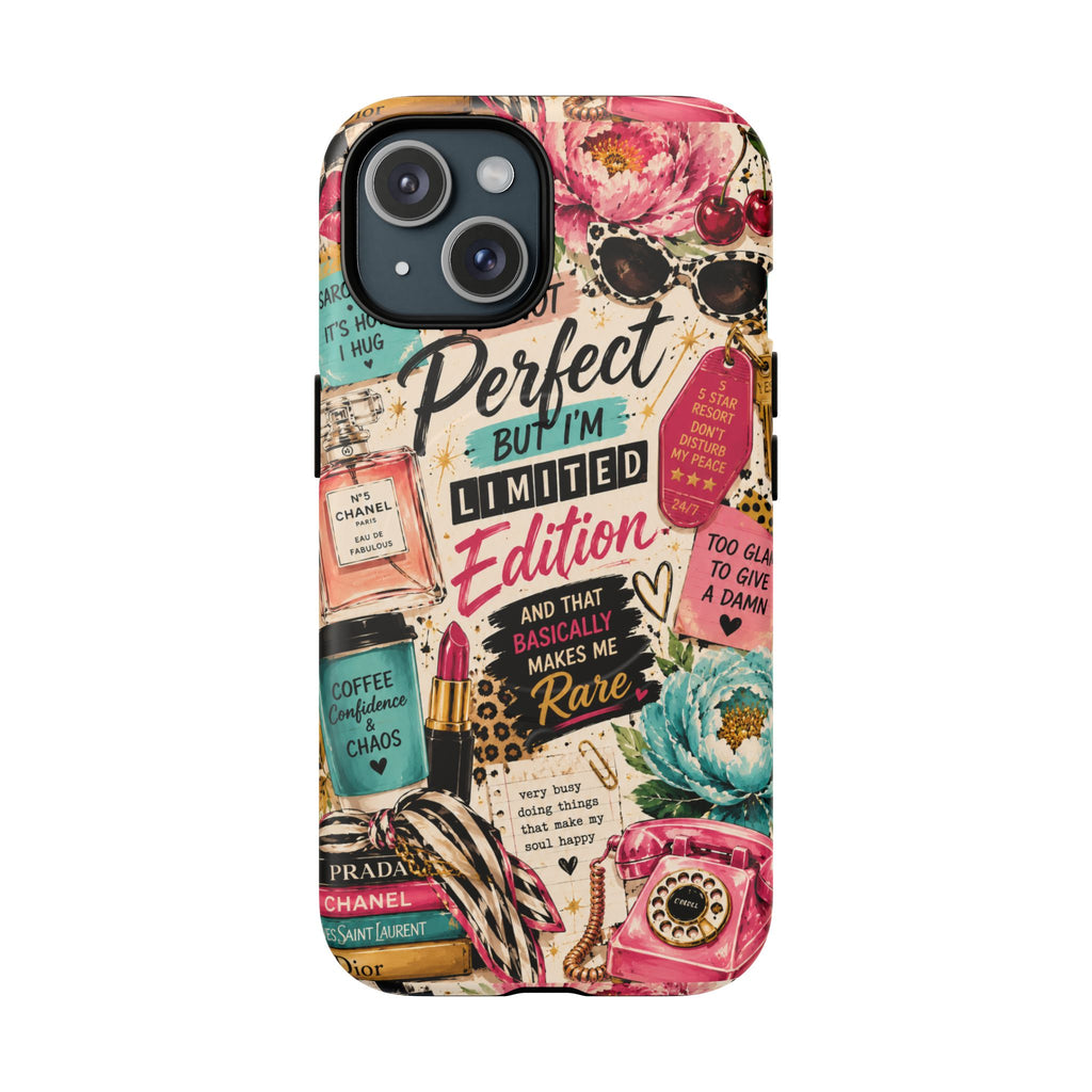 Perfect I'm Limited Edition phone case Tough Magnetic Case has Retro Funny Women's Gift Chic Pink Vintage iPhone & Samsung