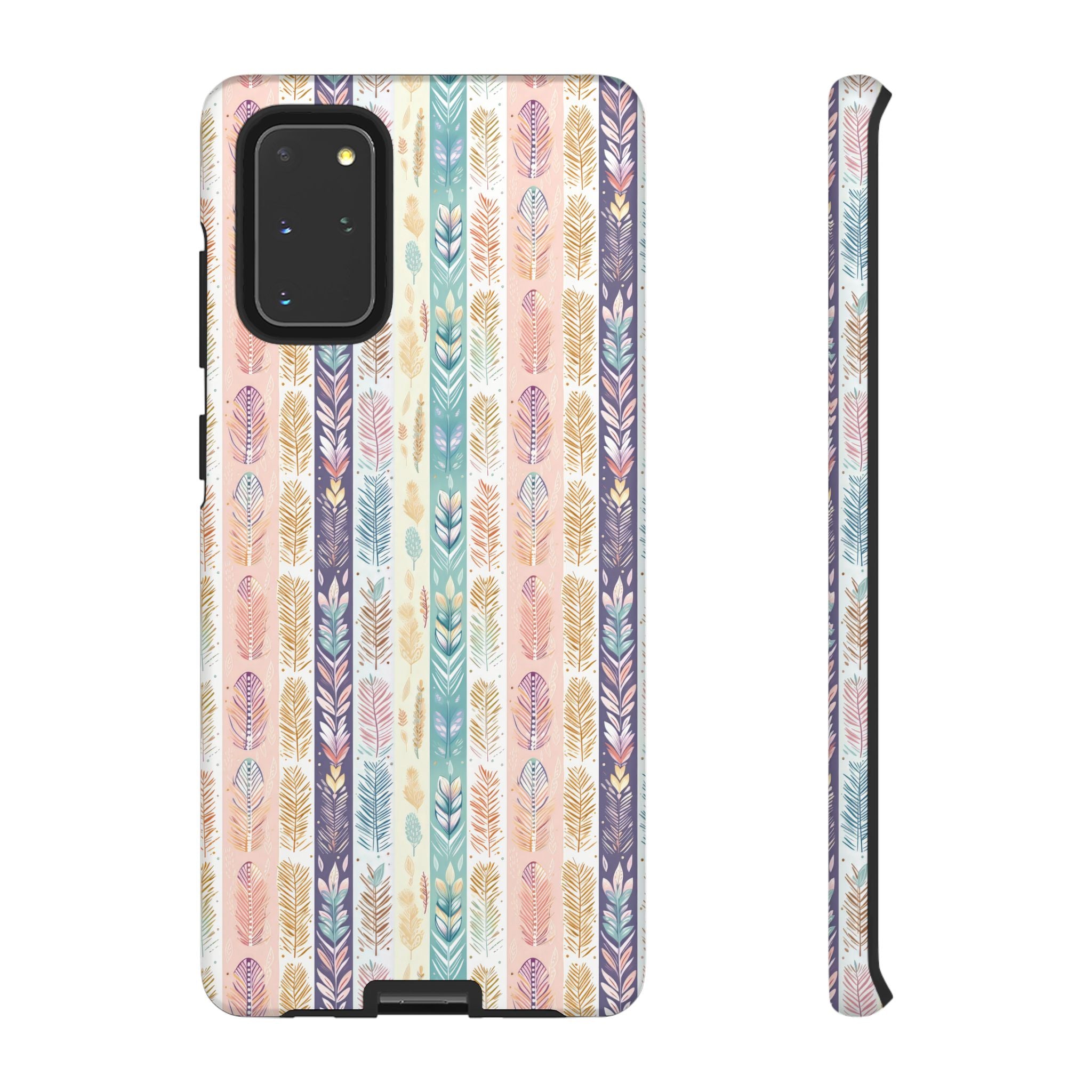 Boho Pastel Feathers Modern Watercolor Abstract Phone Case Compatible with iPhone, Samsung & More - Stylish, Durable Protection with Vibrant Artistic Design Perfect Gift for Her