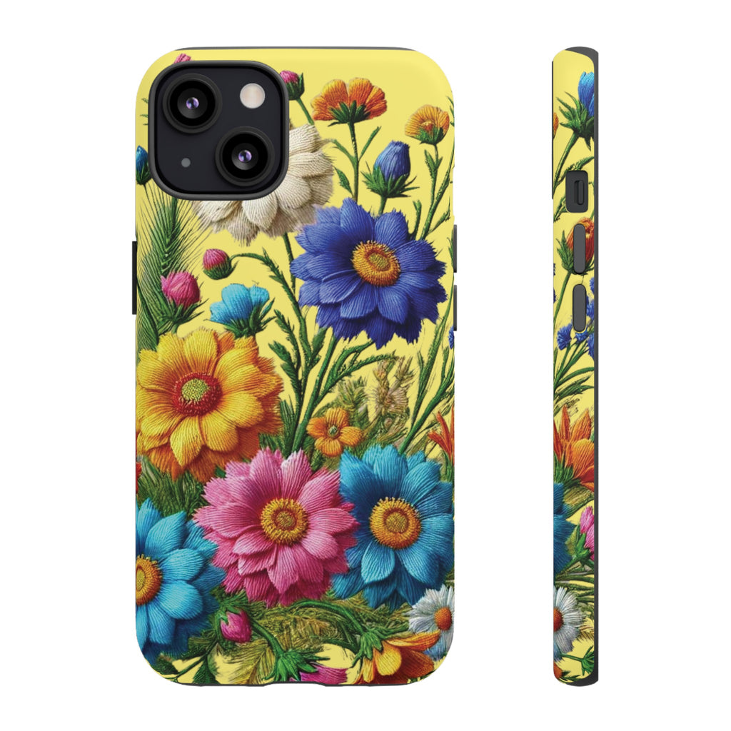 Phone Case Yellow Bright Floral Protective Phone Case Gift for Her Phone 15, Samsung iPhone Samsung  iPhone 15, Samsung iPhone Samsung Accessory Gift for Her