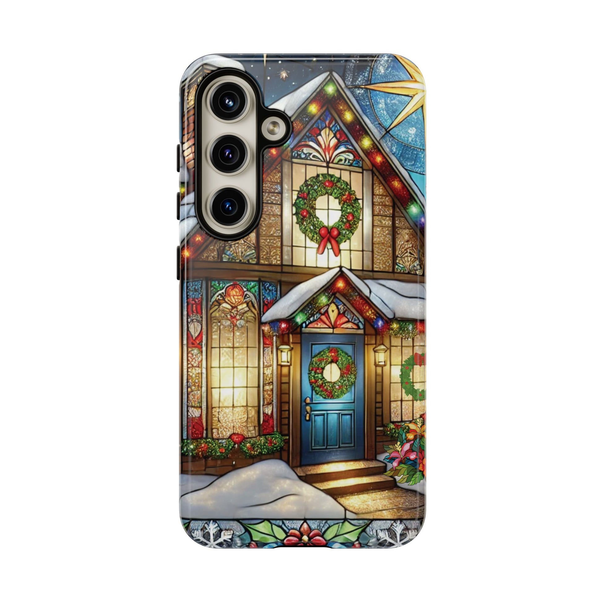 Stain Glass Christmas Phone Case Unique Holiday Protection for Your Device | Stylish & Durable Cover Gift for Her Phone 15, Samsung iPhone Samsung Accessory Gift for Her