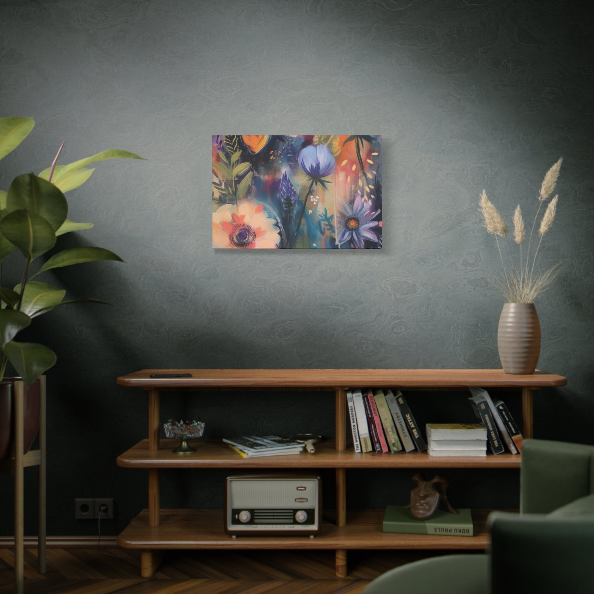 Boho Floral Wall Art Matte Canvas Stretched, Vibrant Botanical Design, Perfect for Living Room, Bedroom, or Office Decor, Adds a Stylish Touch to Any Space1.25" - MRSBYVALLE